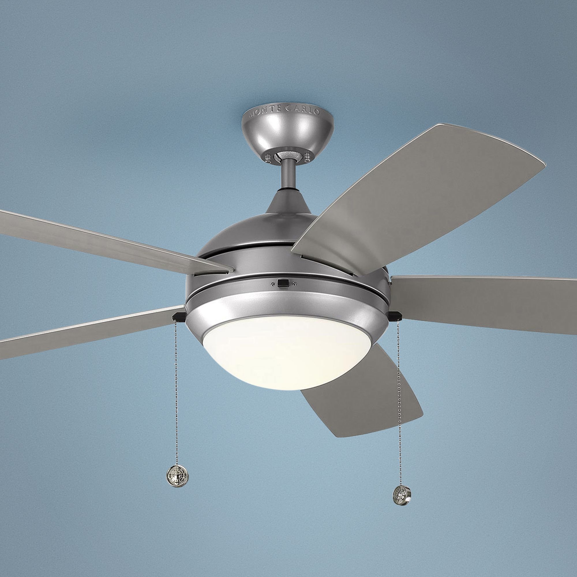 52" Monte Carlo Discus Brushed Steel LED Outdoor Ceiling Fan 71E03