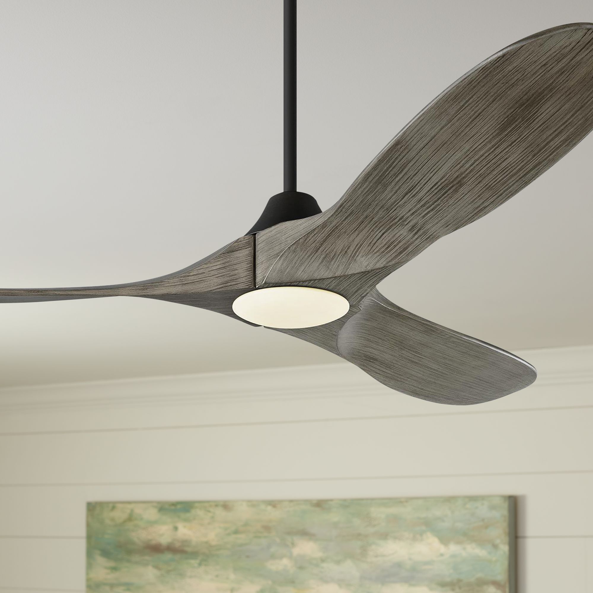 52" Monte Carlo Maverick II Aged Pewter LED Ceiling Fan 71F88