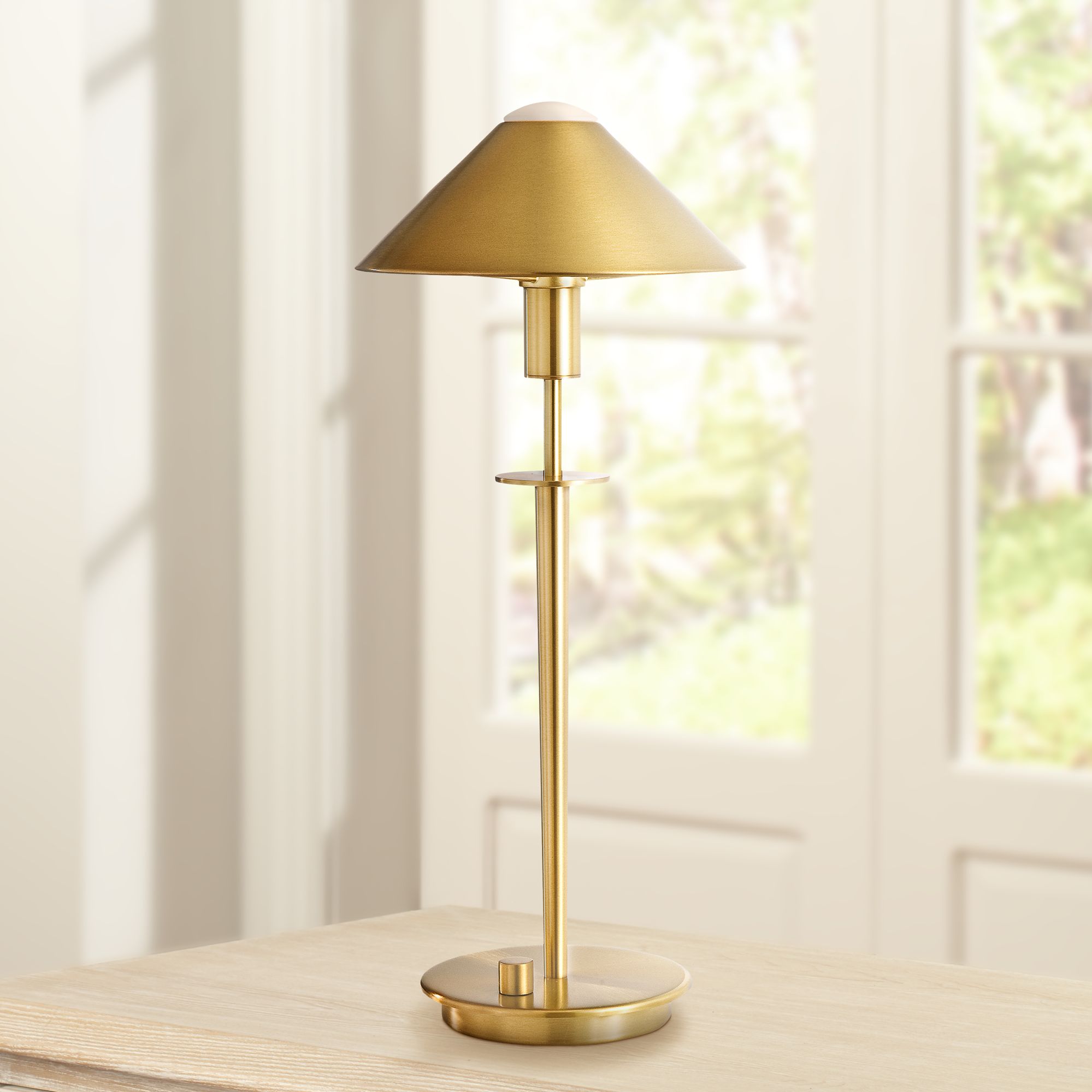 Holtkoetter Antique Brass Tented Metal Shade Desk Lamp 72564 Lamps