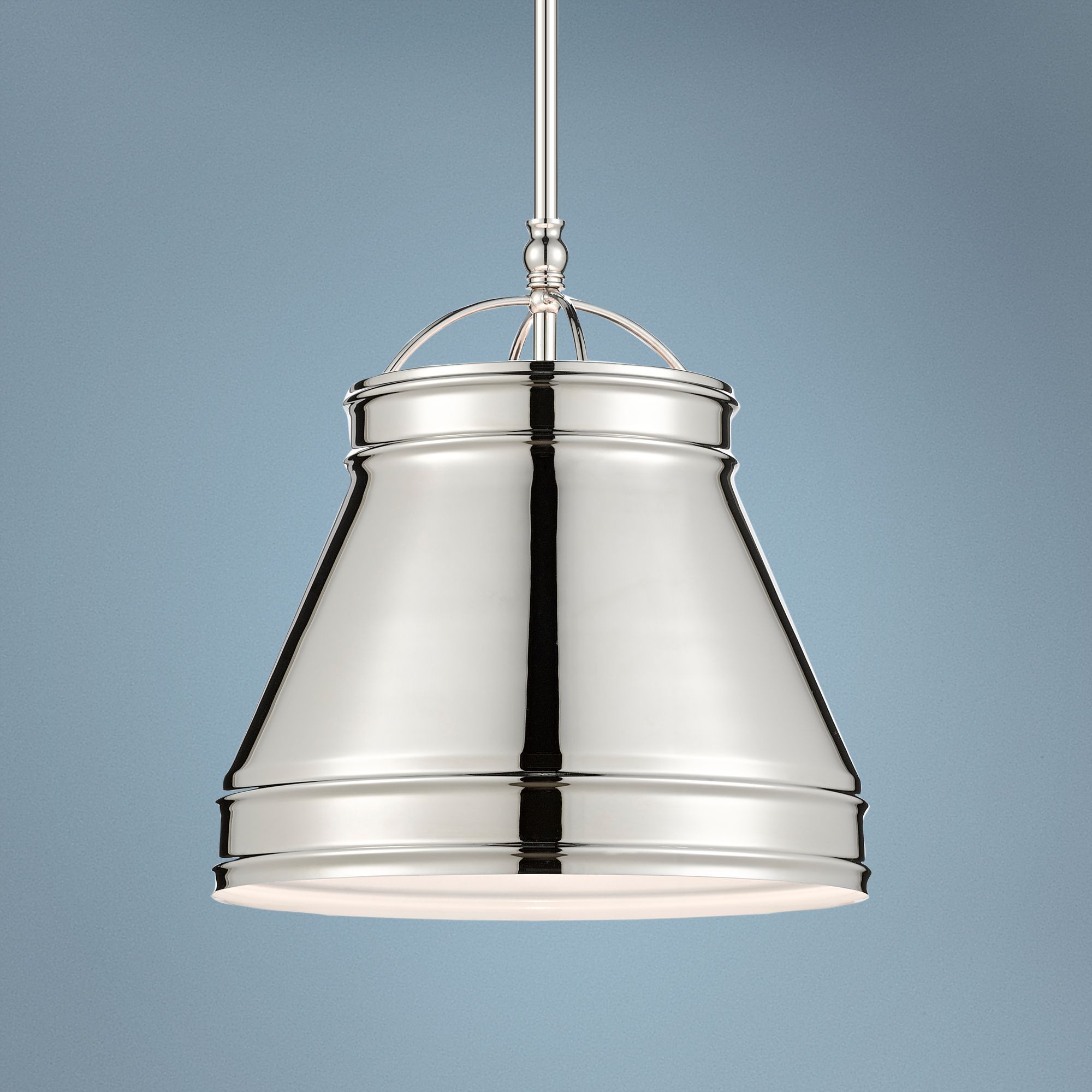 Currey and Company Lumley 13"W Polished Nickel Pendant Light 72A61
