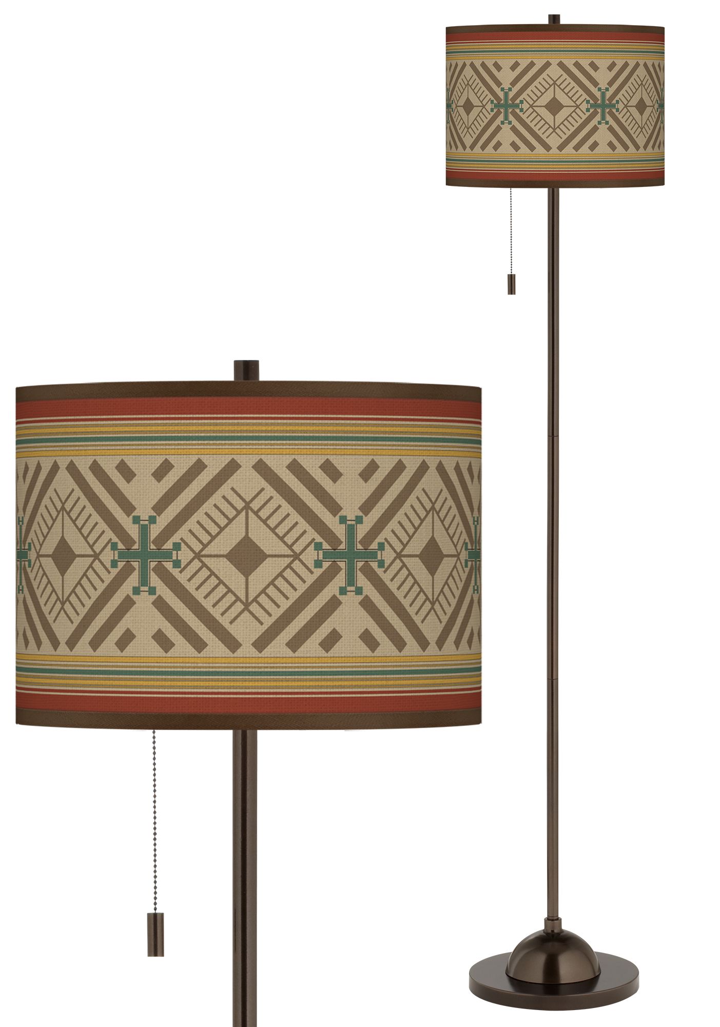 Desert Diamonds Giclee Glow Bronze Club Floor Lamp 73V09 Lamps Plus