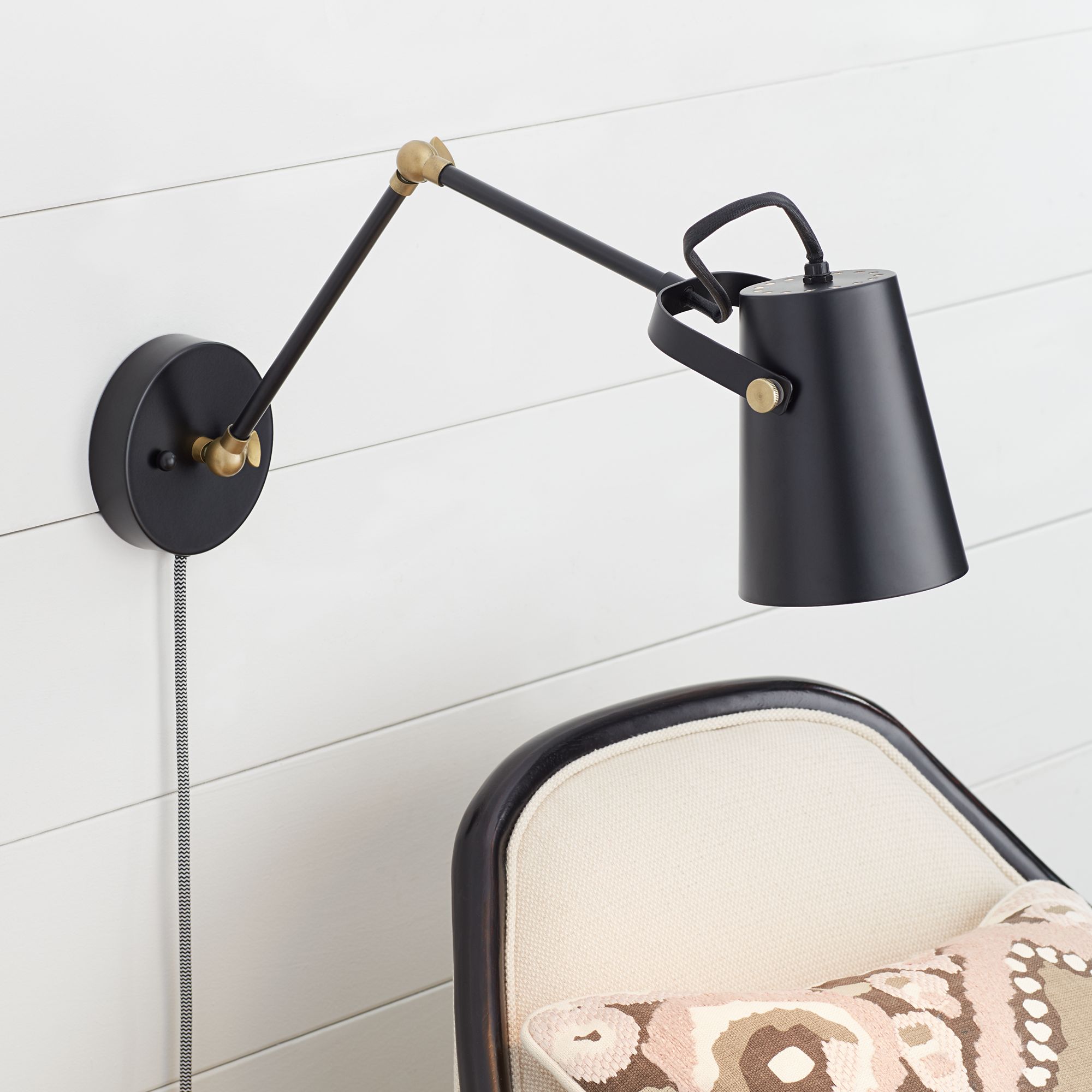 Bowers Bronze & Antique Brass PlugIn Wall Light 73V96 Lamps Plus