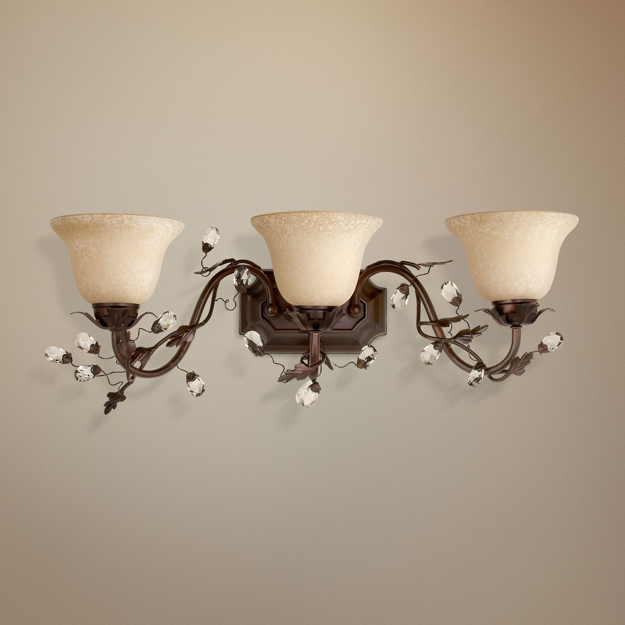 Elegante Collection 28" Wide Bronze Bathroom Light Fixture 74405