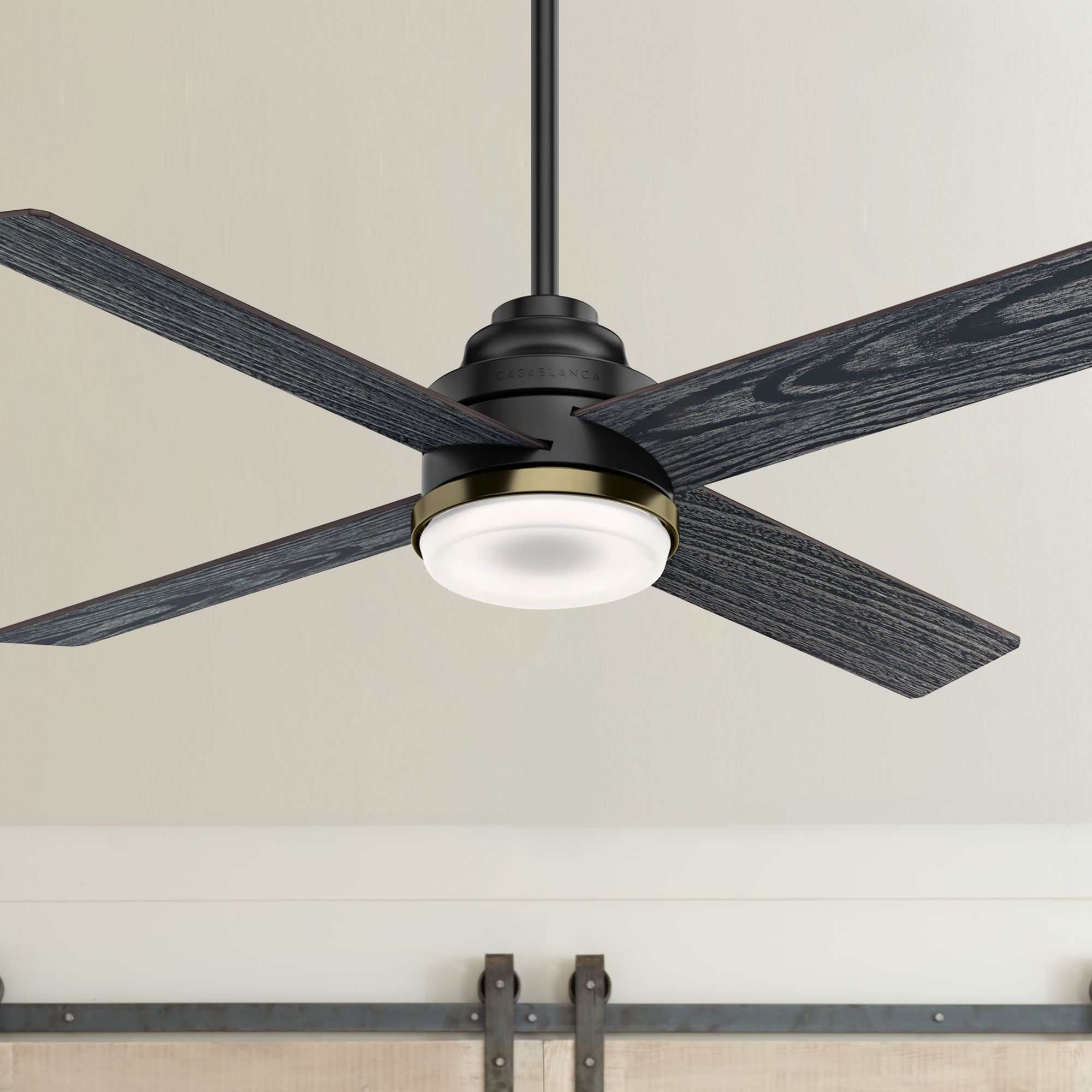 54" Casablanca Daphne Matte Black LED Ceiling Fan 74J78 Lamps Plus