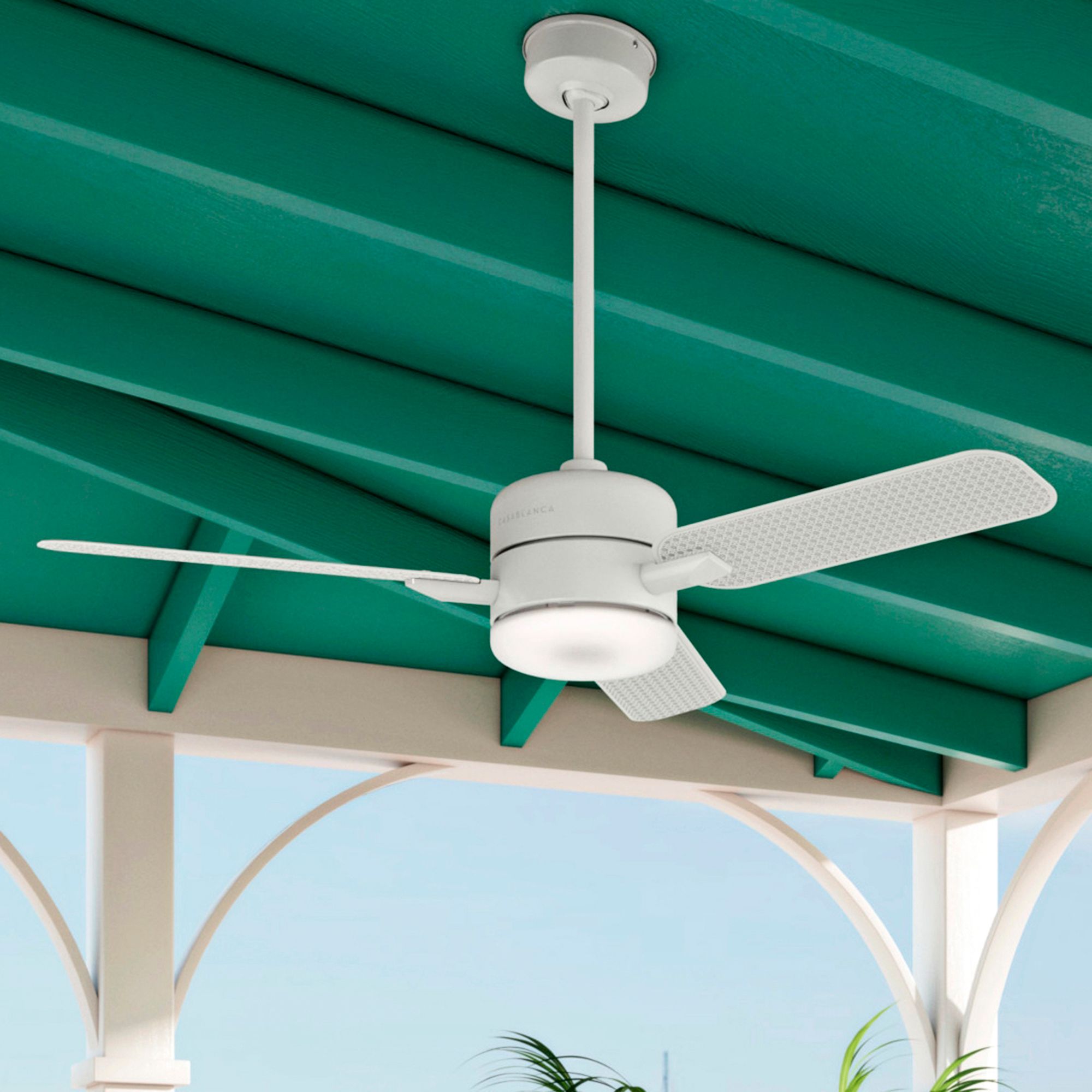 54" Casablanca Paume Fresh White LED Outdoor Ceiling Fan 74J80