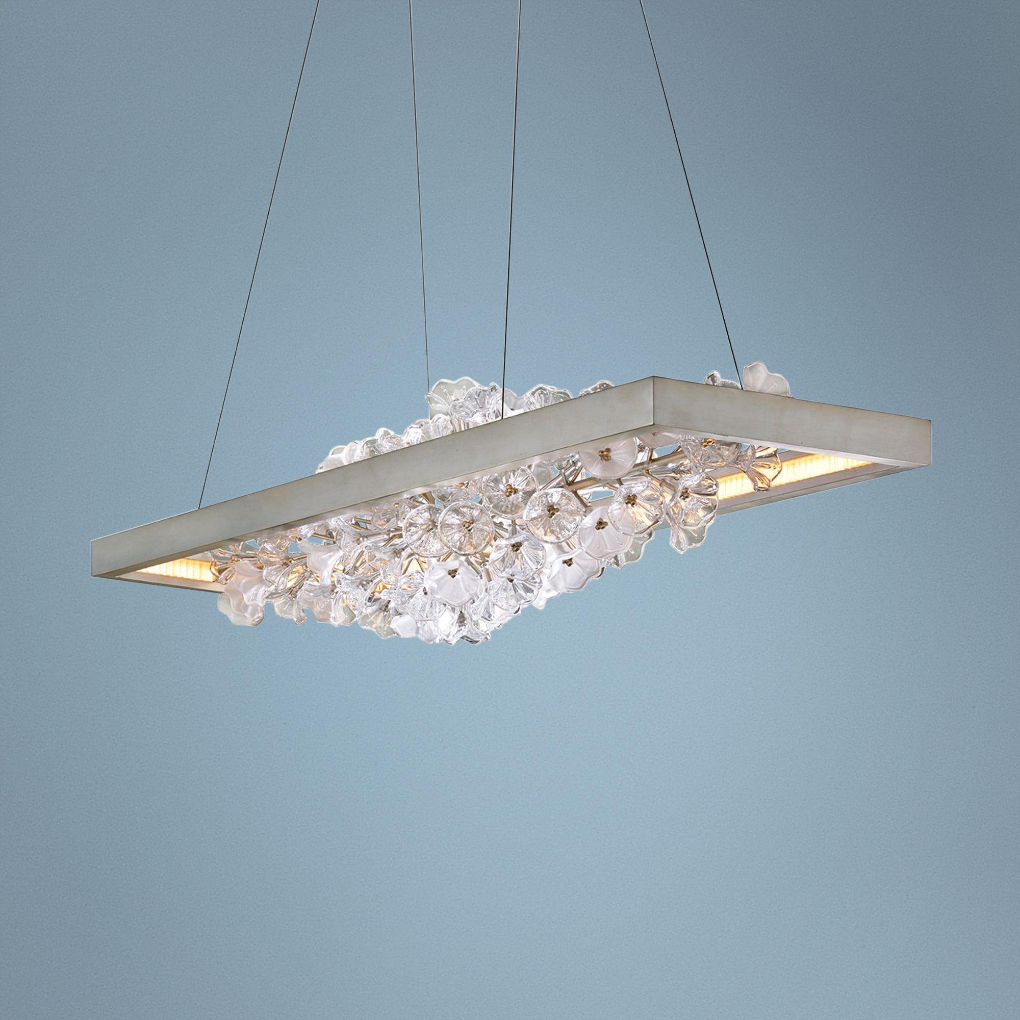 Jasmine 60" Wide Silver LED Kitchen Island Light Pendant