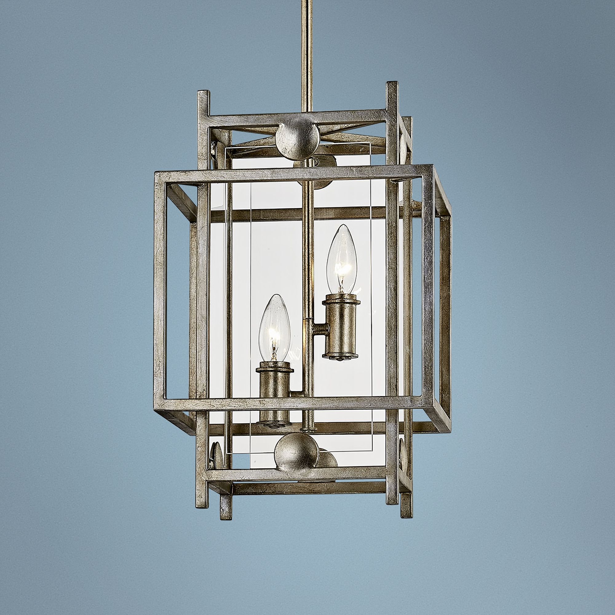 Crosby 10 1/2" Wide Antique Silver Leaf Mini Pendant Light 76H59