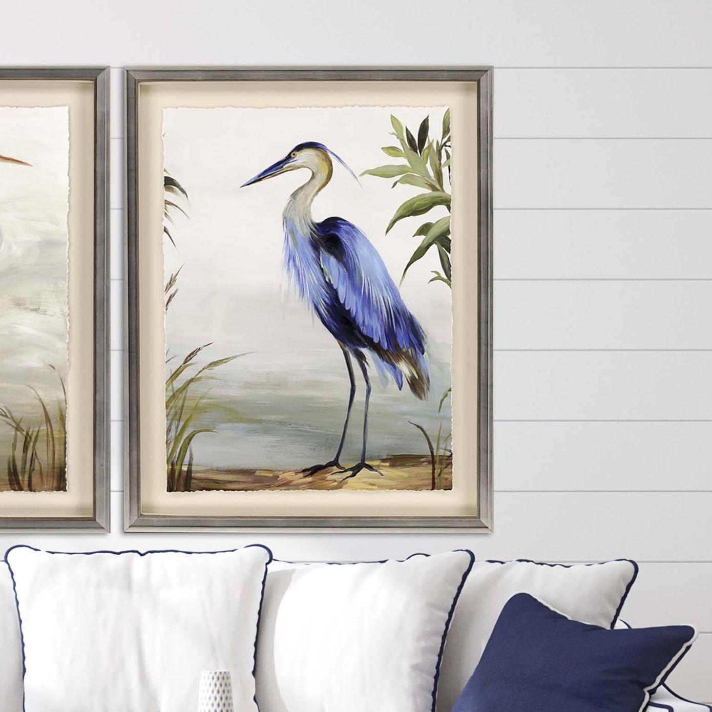 Blue Heron 44" High HandFinished Framed Wall Art 773J0 Lamps Plus