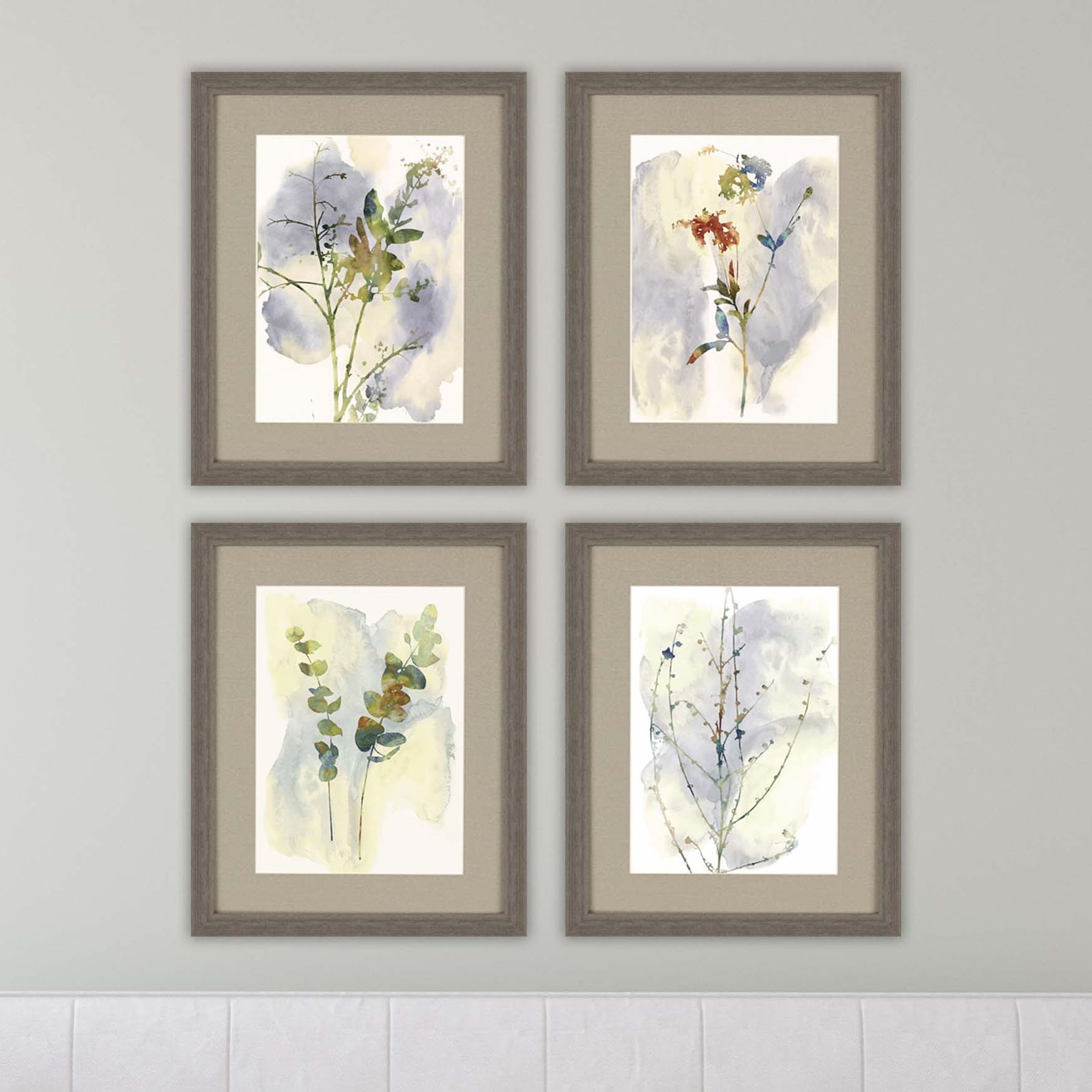 Wildflower 22" High 4Piece Framed Giclee Wall Art Set 778J0 Lamps