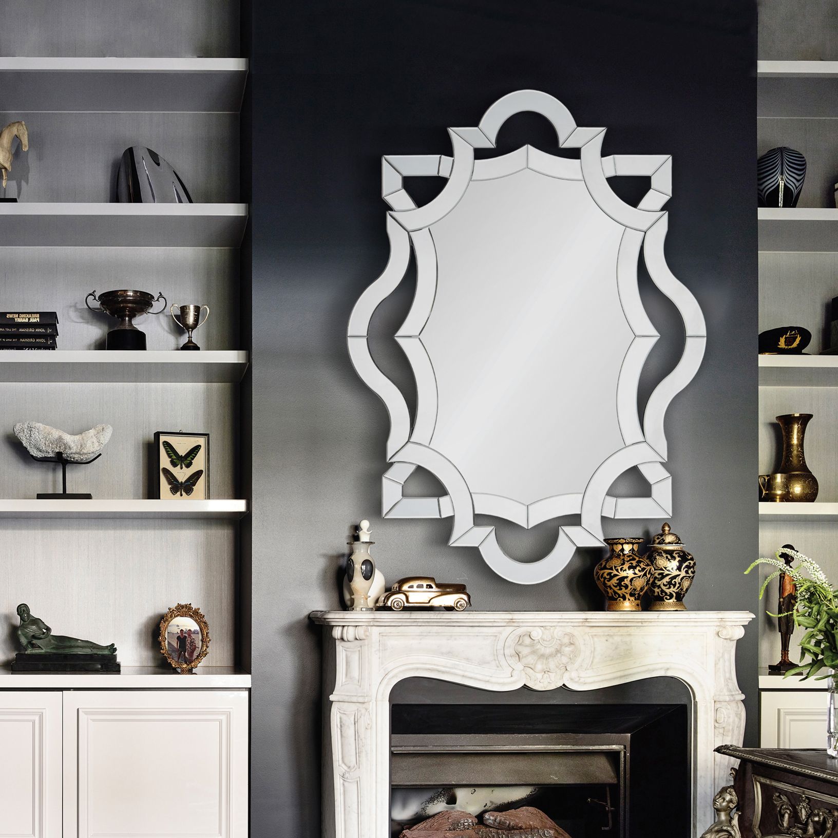 Marilla Frameless 36" x 48" Scalloped Wall Mirror 78C48 Lamps Plus