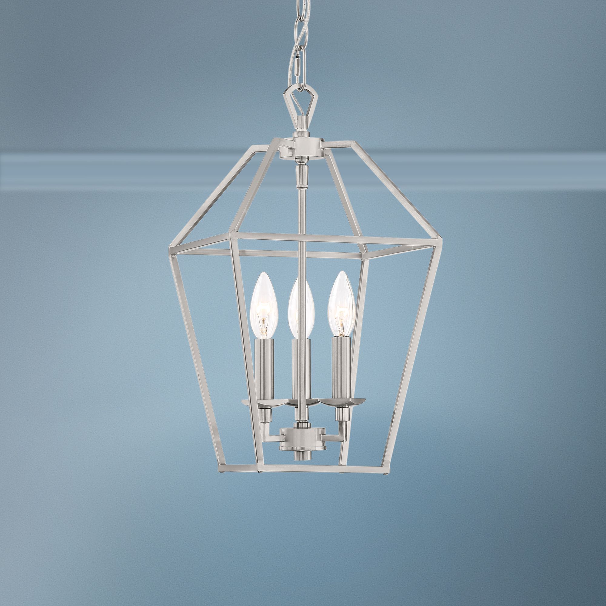 Aviary 9 1/2" Wide Brushed Nickel 3Light Foyer Mini Pendant 78C92