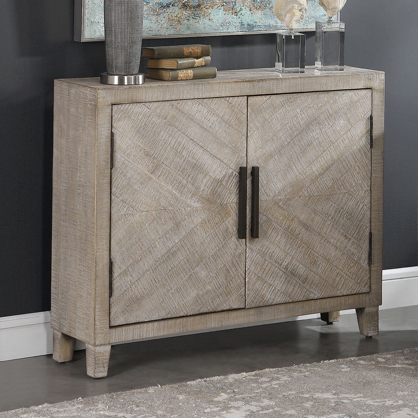 Uttermost Adalind 40"W White Washed 2Door Accent 78D12