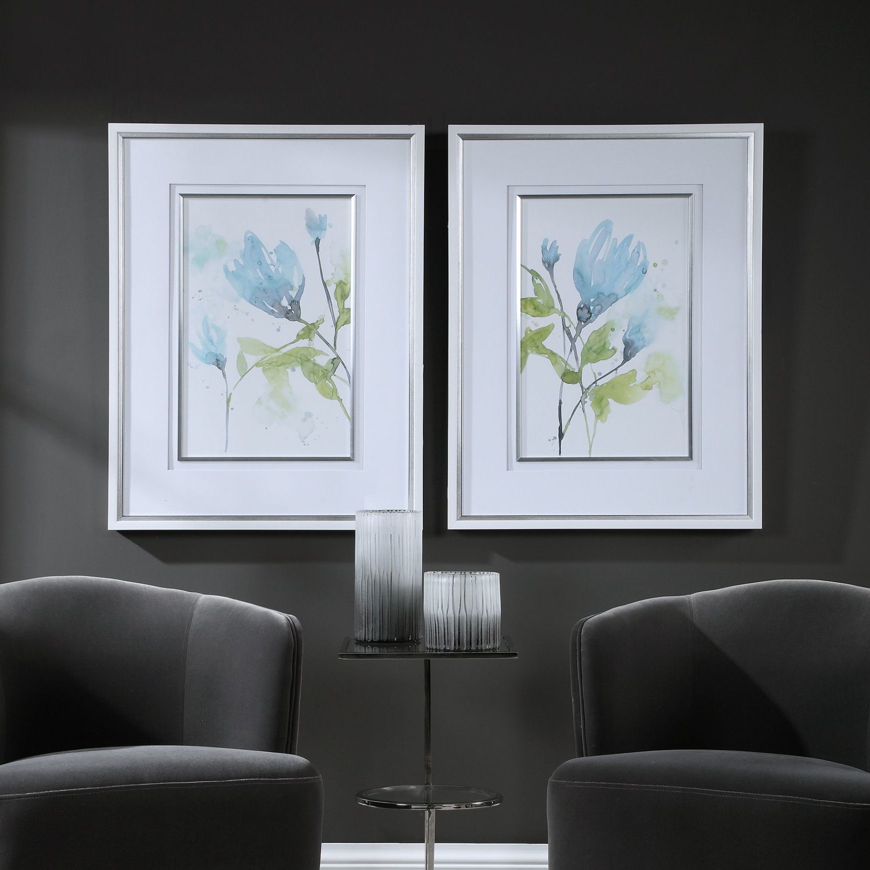 Uttermost Cerulean Splash 36"H 2Piece Framed Wall Art Set 78F48