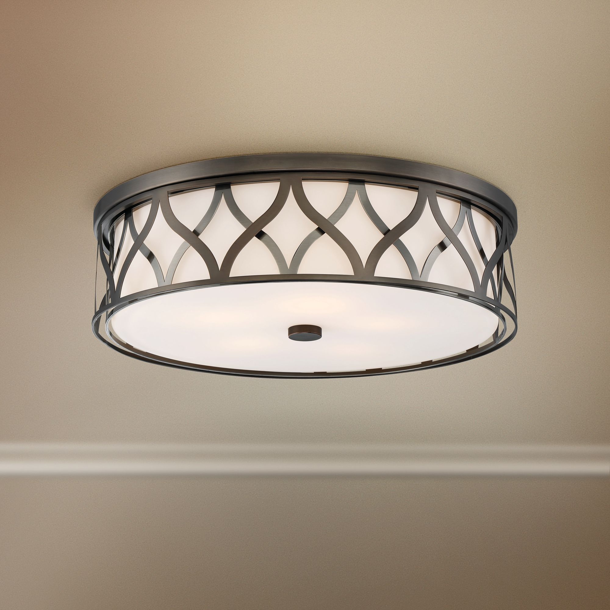 Flush Mount 20" Wide Bronze 2Cage LED Ceiling Light 78M28 Lamps Plus