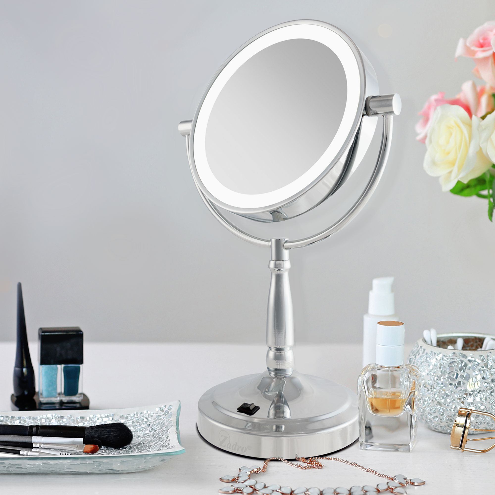 Next Generation Chrome Cordless LED Vanity Mirror 78P53 Lamps Plus