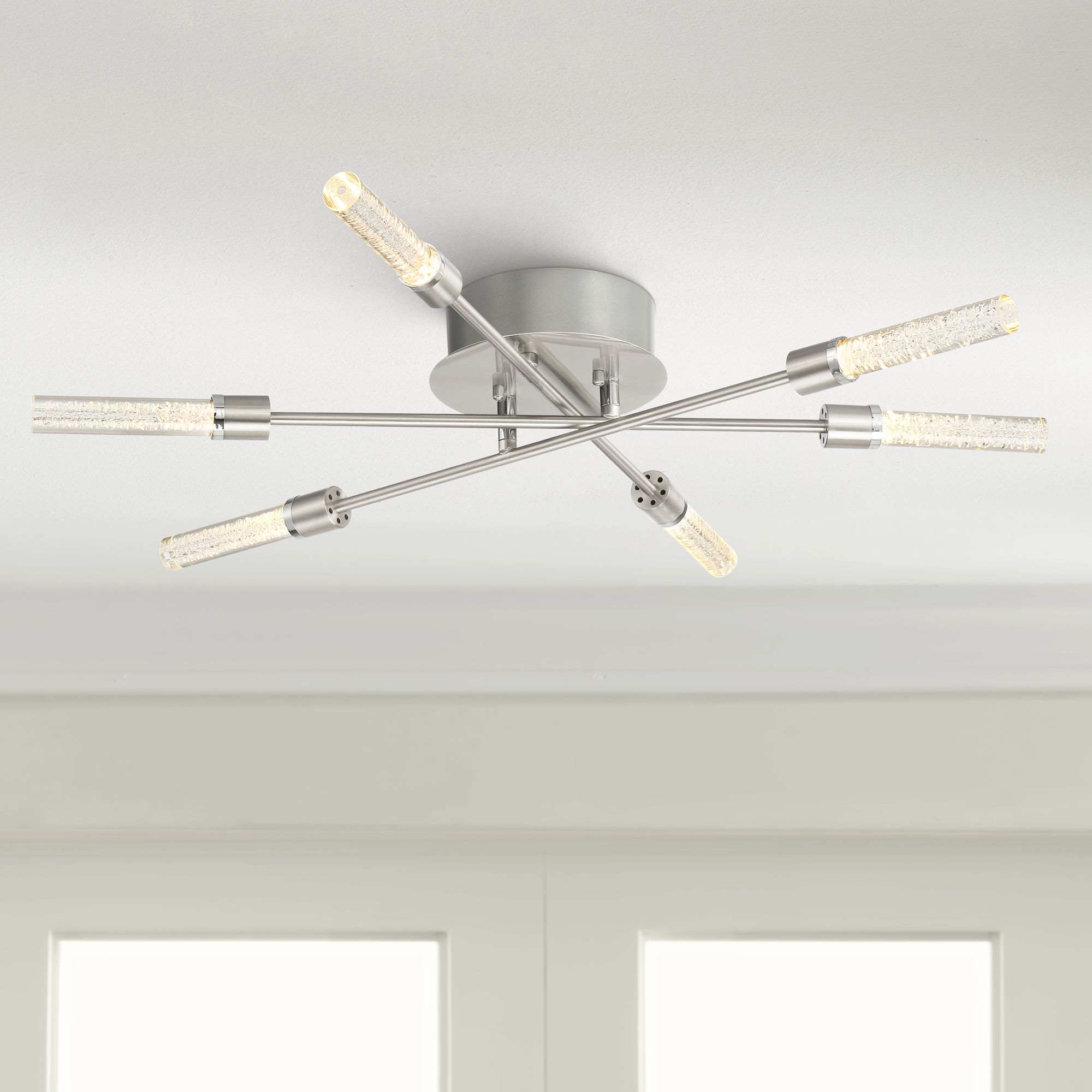 Possini Euro Arrow 17" High Brushed Nickel LED Ceiling Light 78X11