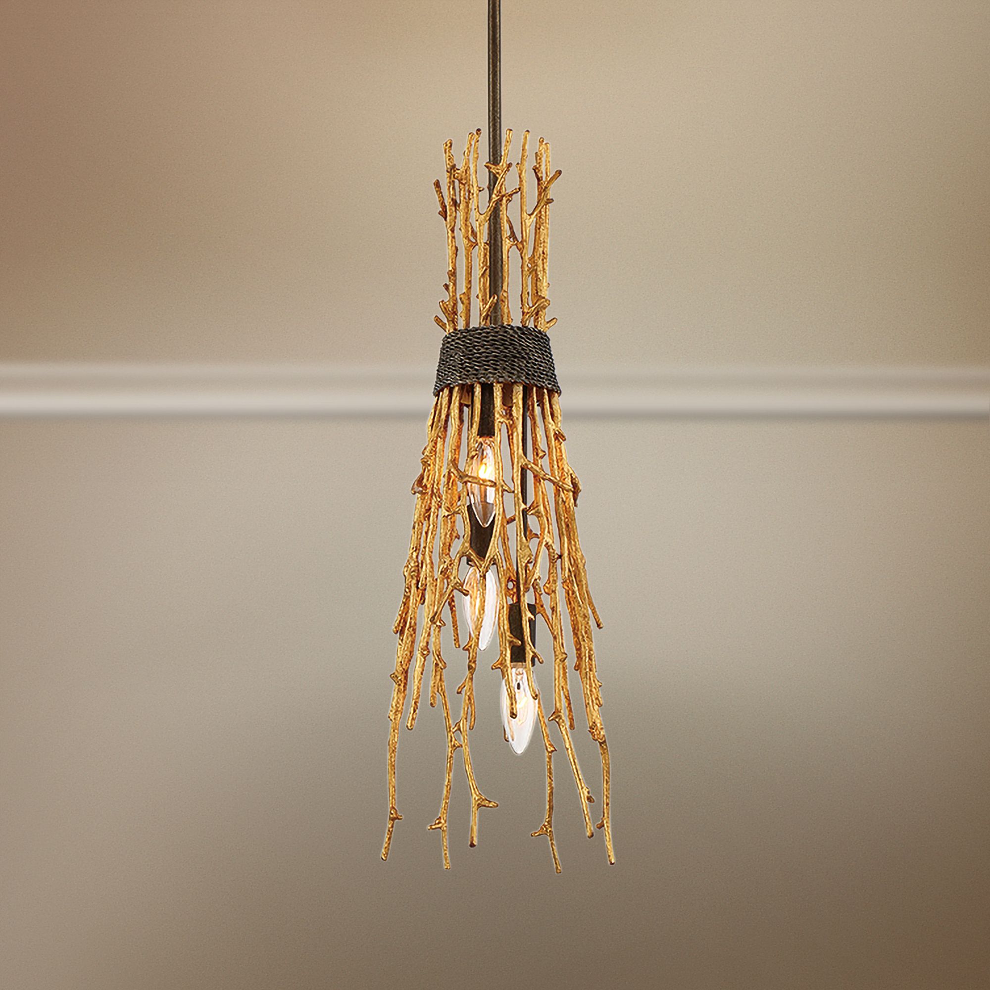 Kindling 7 3/4" Wide Gold Branch 3Light Mini Pendant Light 79A36