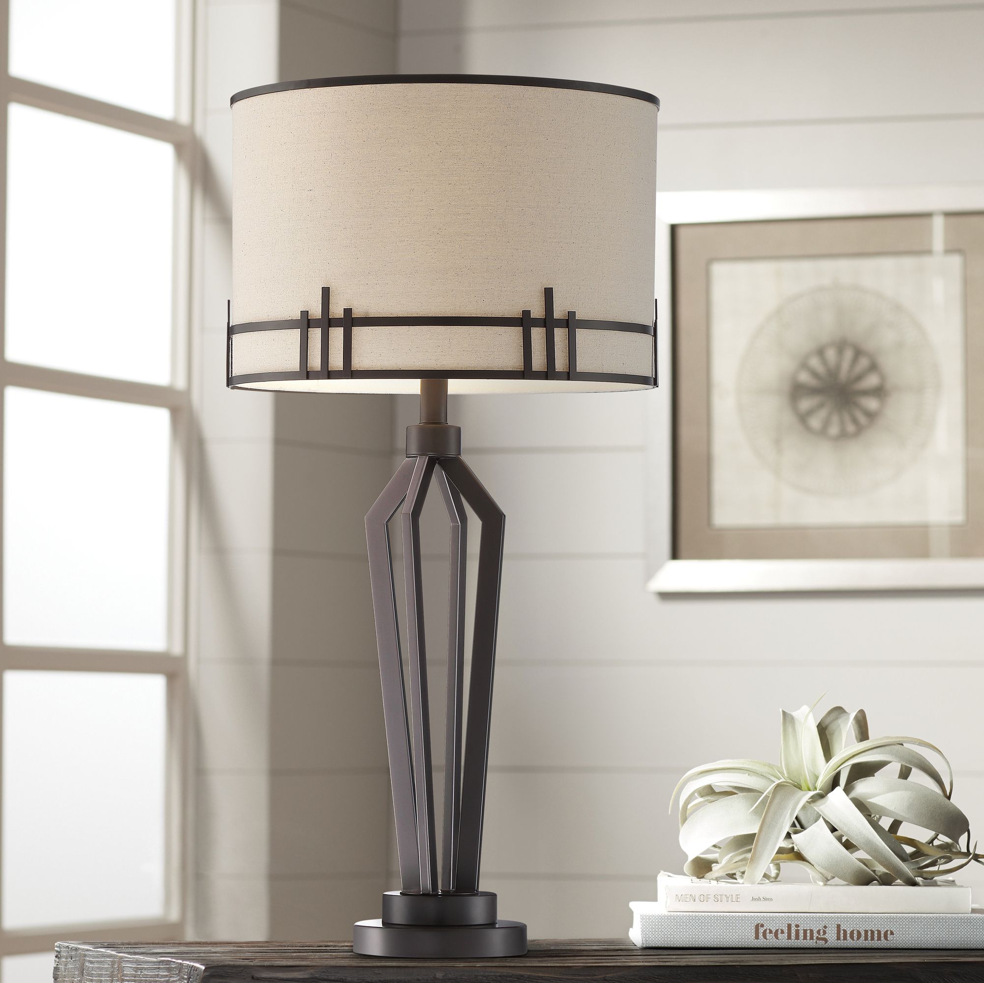 Picket OilRubbed Bronze Table Lamp with USB Port 79A82 Lamps Plus