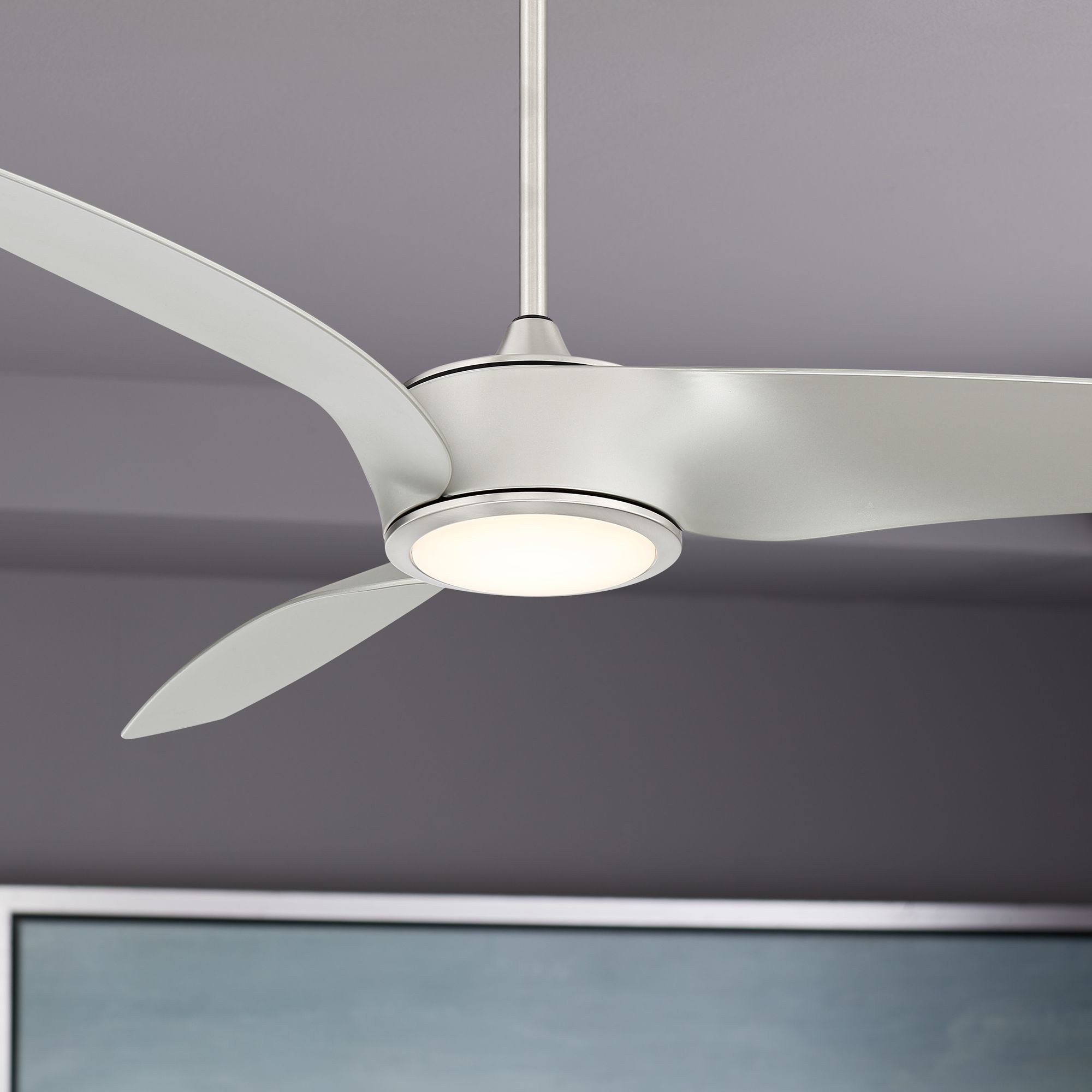 56" Casa Como Brushed Nickel Modern LED Ceiling Fan 79D72 Lamps Plus