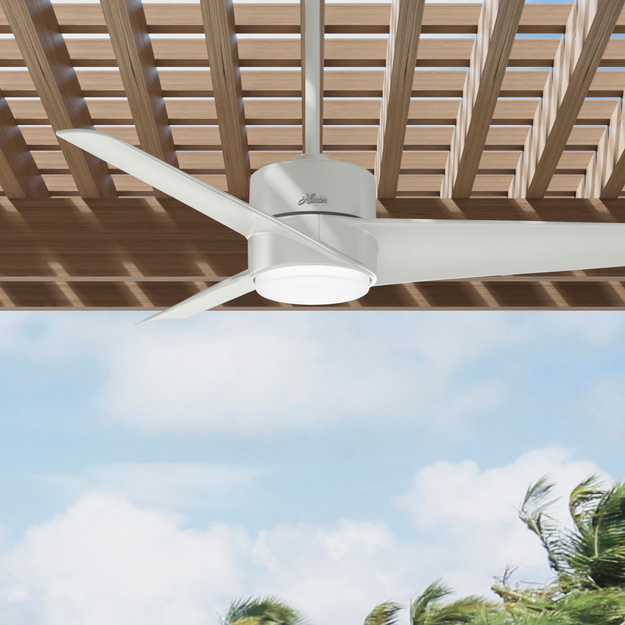 Hunter Outdoor Ceiling Fans With Lights White Hunter Gilmour 44 In