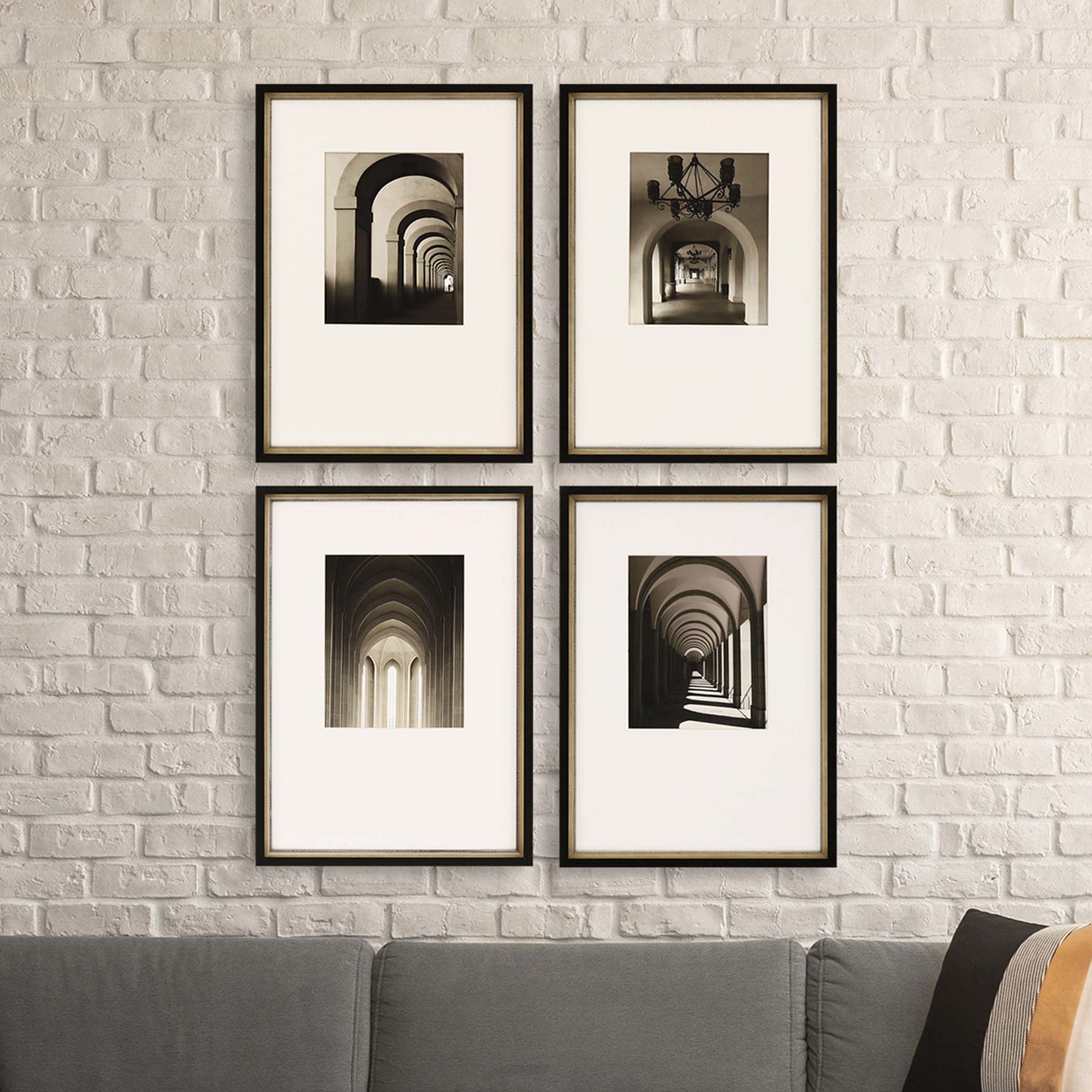 4 Piece Framed Wall Art Arches in Light 22" High 4Piece Framed Giclee Wall Art Set 79R15