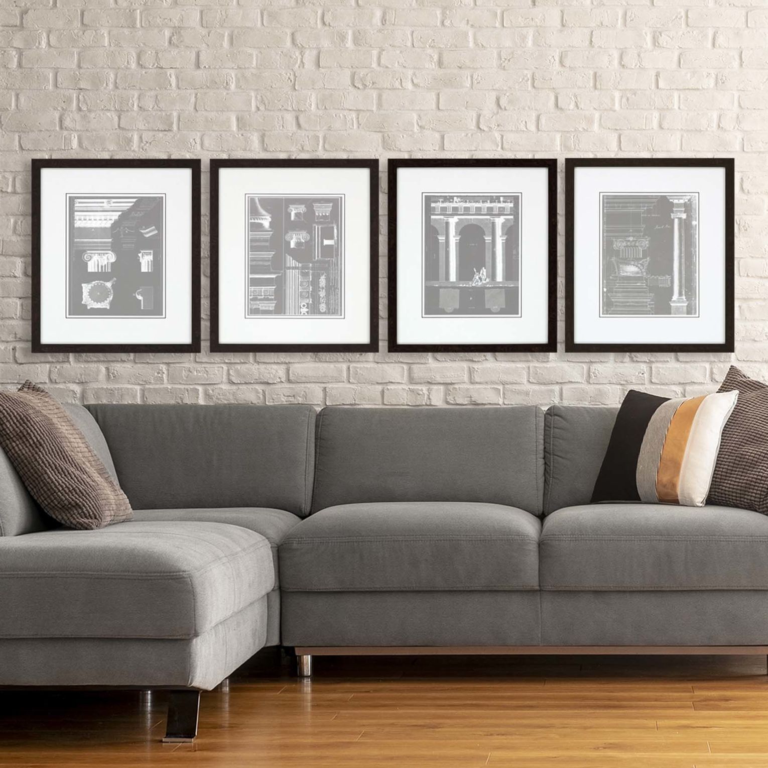 Architectural I 23" High 4Piece Framed Giclee Wall Art Set 79R21