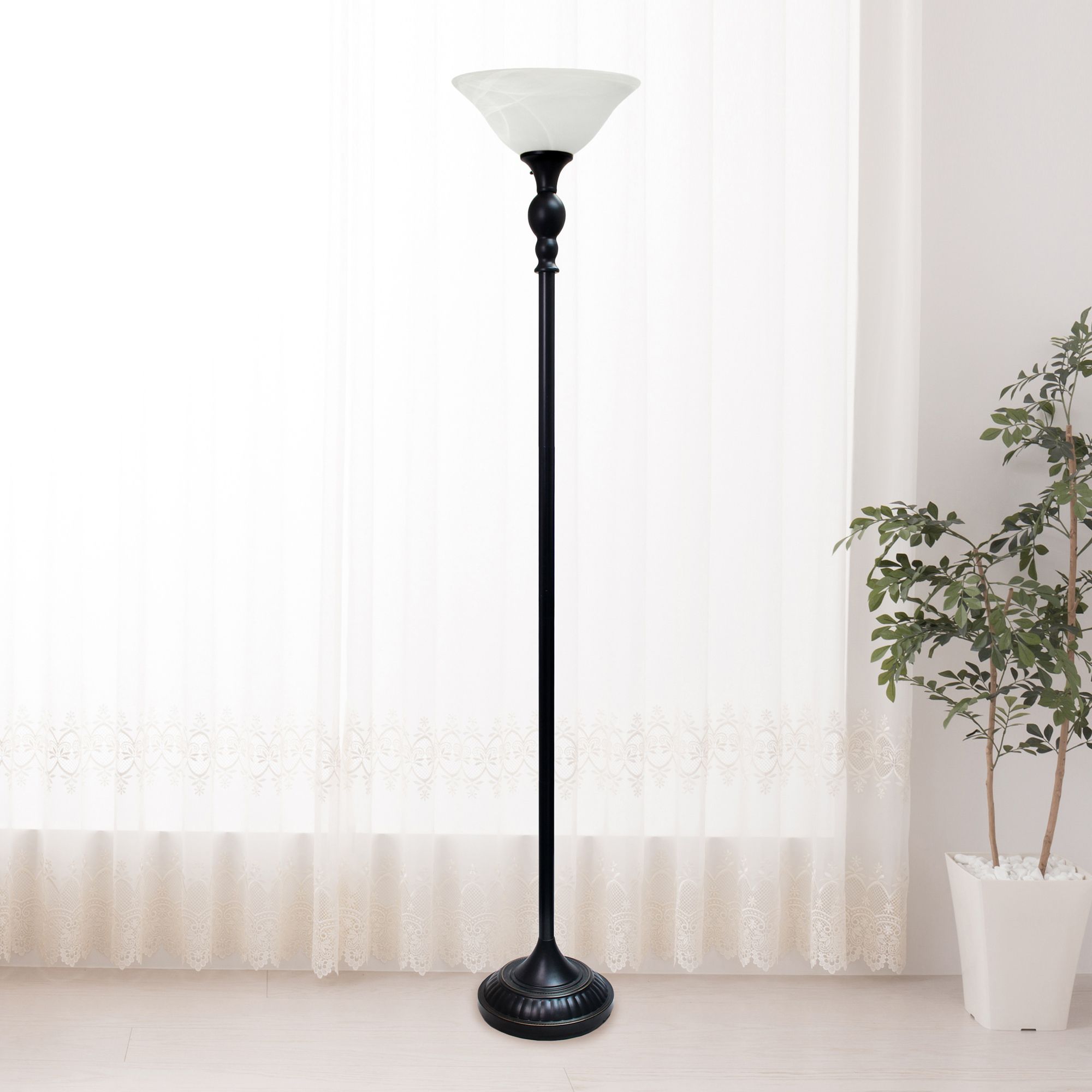 Elegant Designs Restoration Bronze Torchiere Floor Lamp 79R99