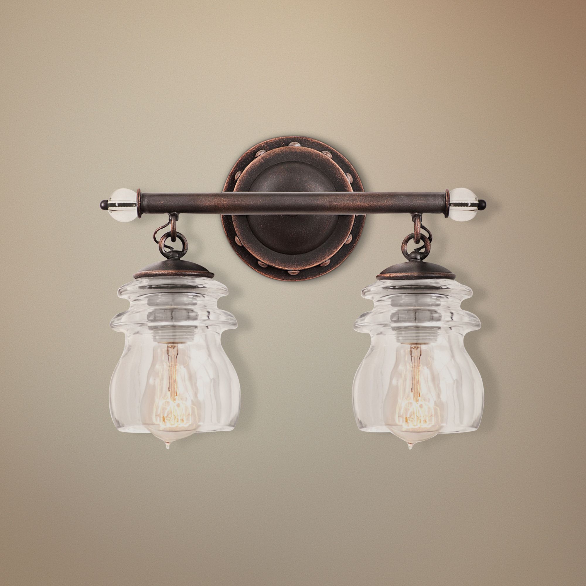 Brierfield 13 1/4" Wide Antique Copper Bath Light 7C236 Lamps Plus