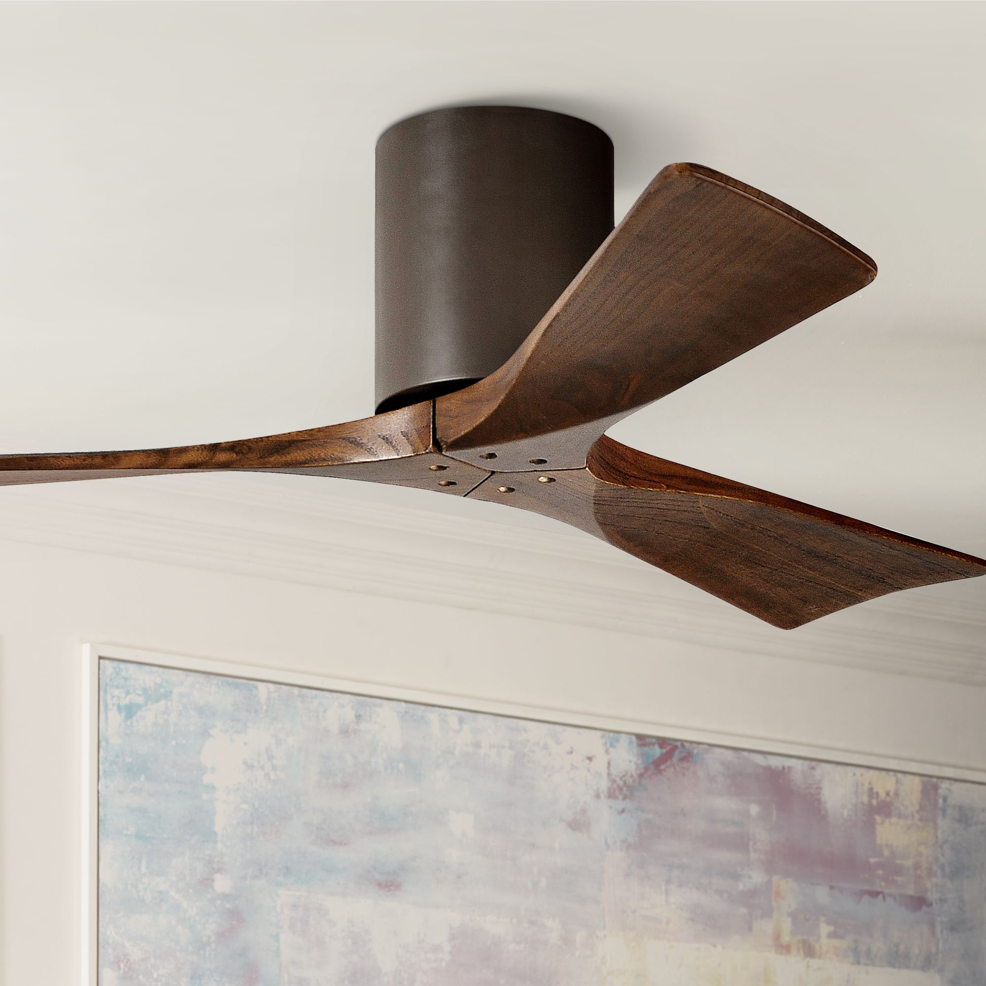 42" Matthews Irene 3Blade WalnutBronze Hugger Ceiling Fan 7C839