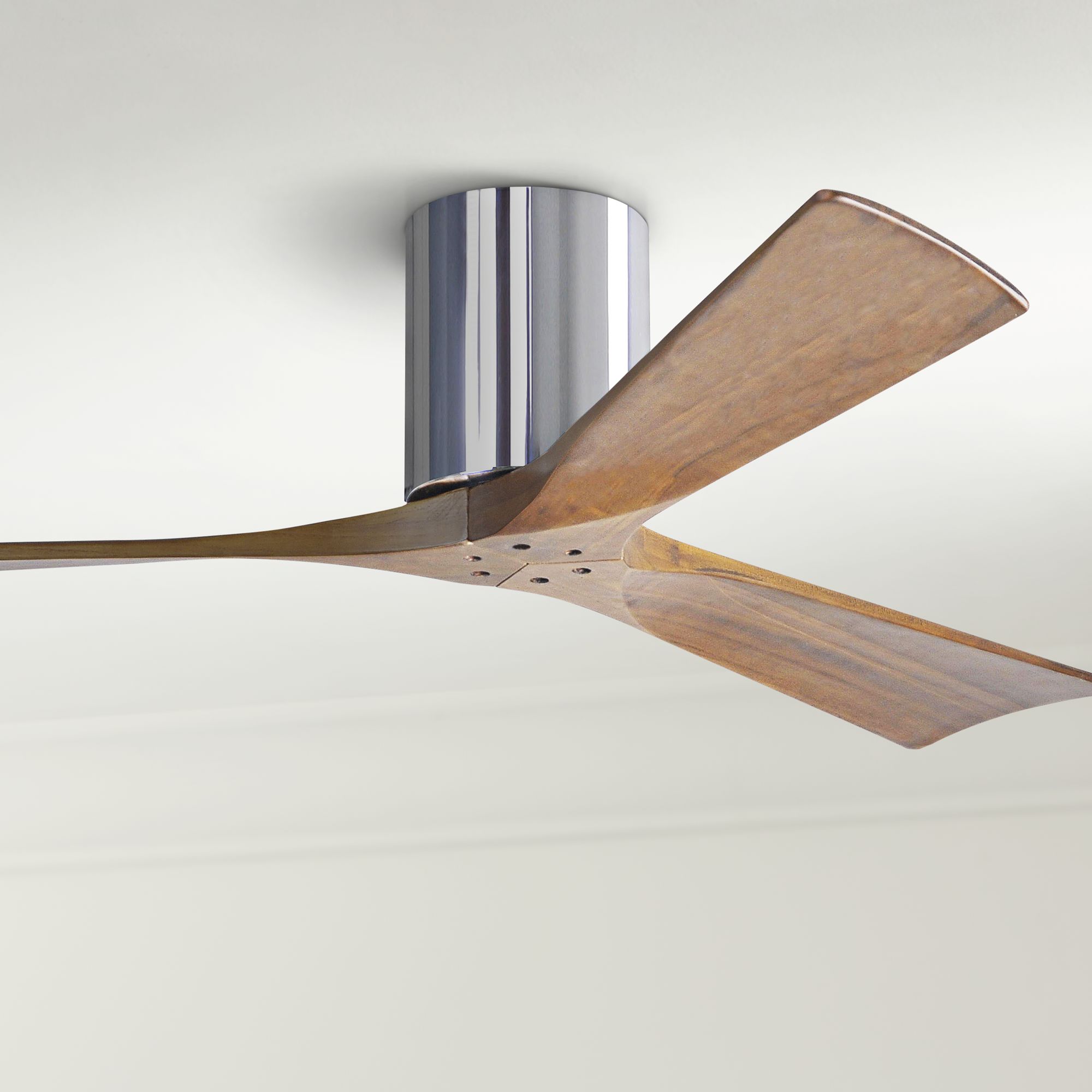 52" Matthews Irene 3Blade WalnutChrome Hugger Ceiling Fan 7C857