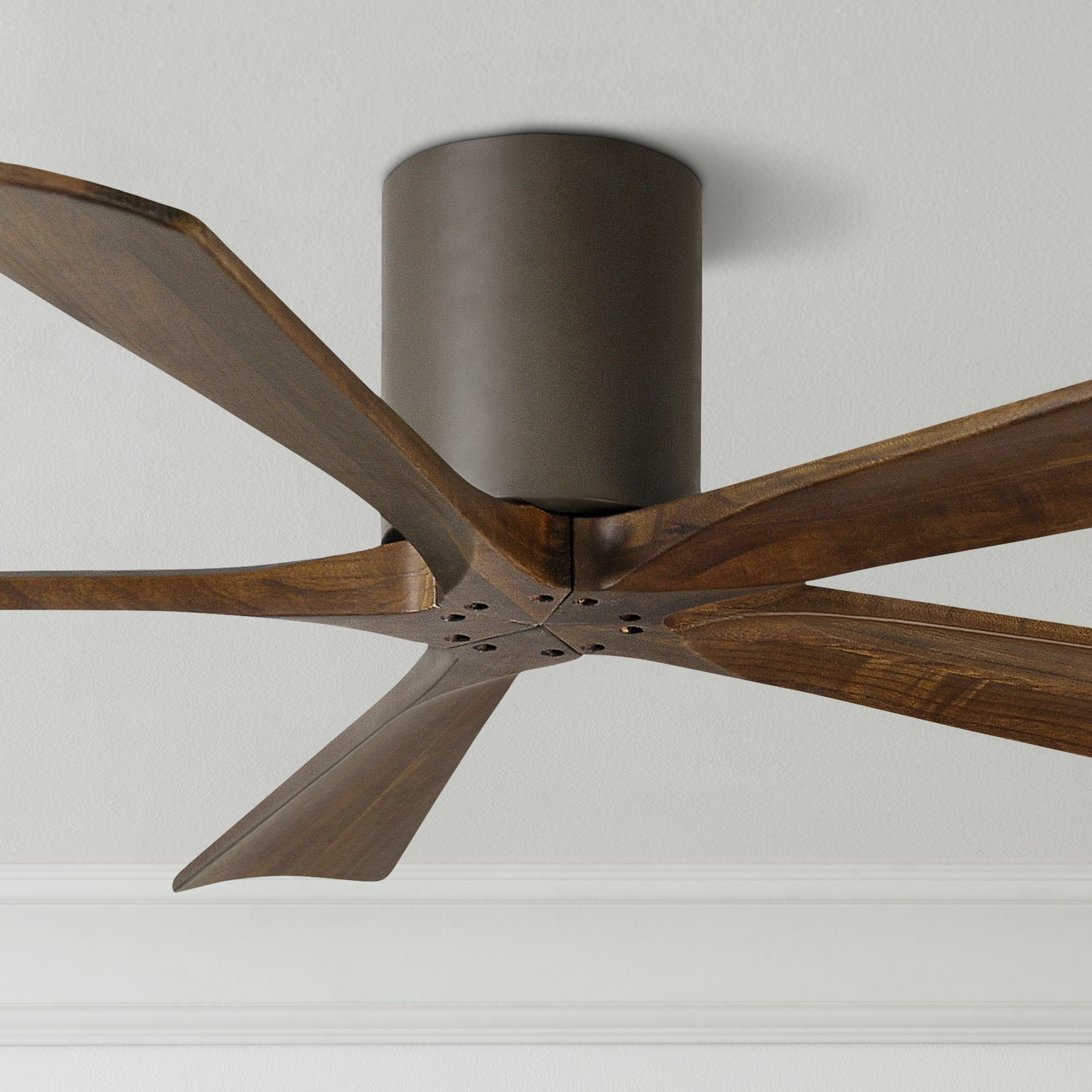 52" Matthews Irene 5Blade WalnutBronze Hugger Ceiling Fan 7C865