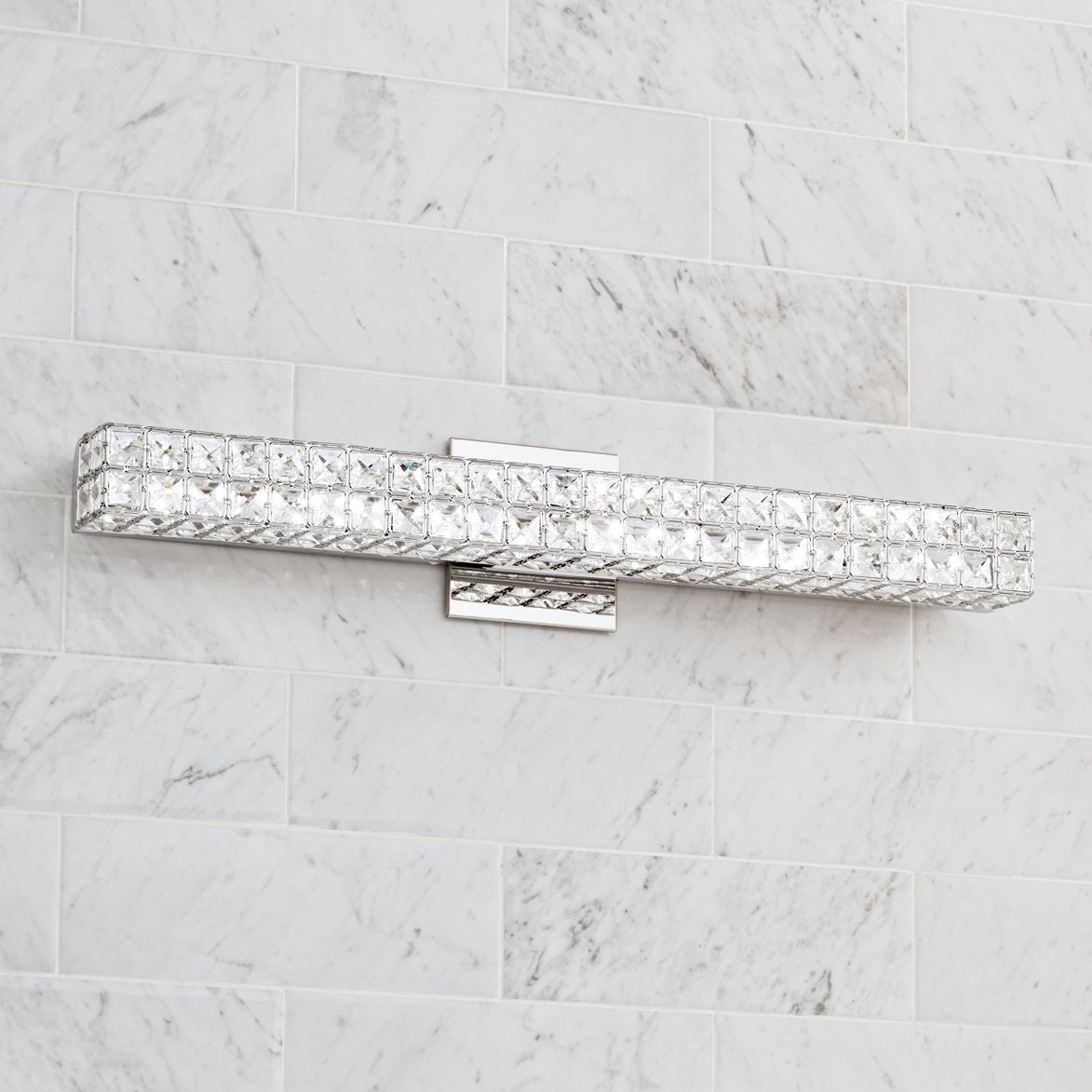 Romantica 26" Wide Clear Crystal LED Bath Light 7G436 Lamps Plus