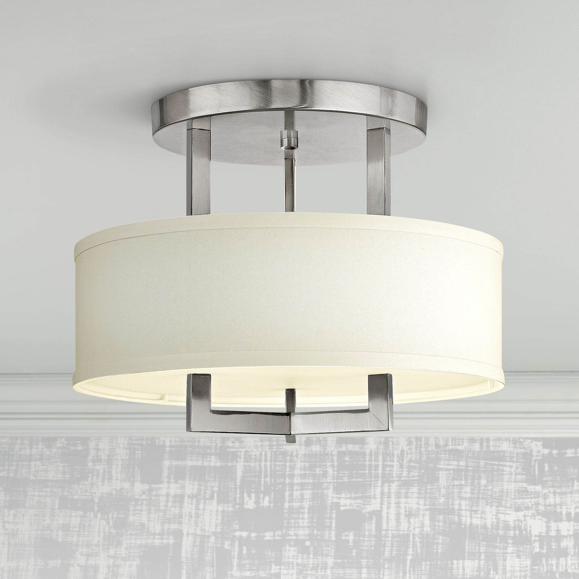 Hinkley Hampton 15" Wide Antique Nickel Ceiling Light 7M459 Lamps Plus