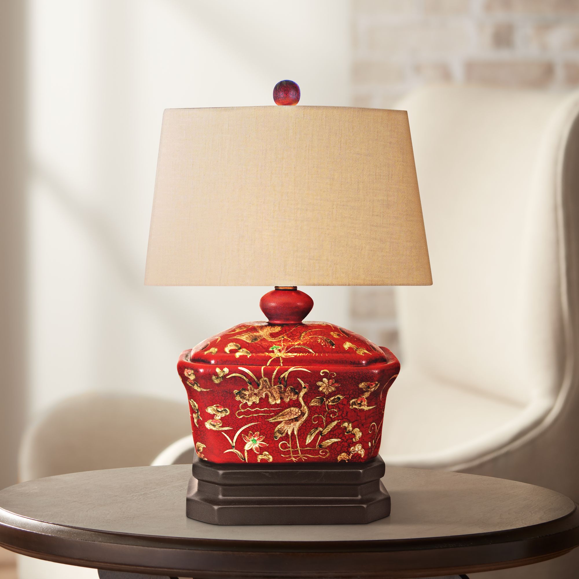 Sukumi Red Lacquer Box 16" High Accent Table Lamp 7N467 Lamps Plus