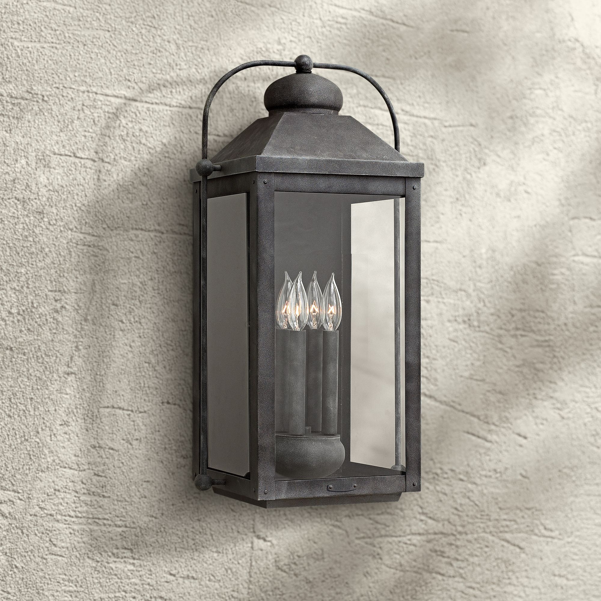Anchorage 9 1/4" Wide Aged Zinc 4 Candle Outdoor Wall Light 7V368