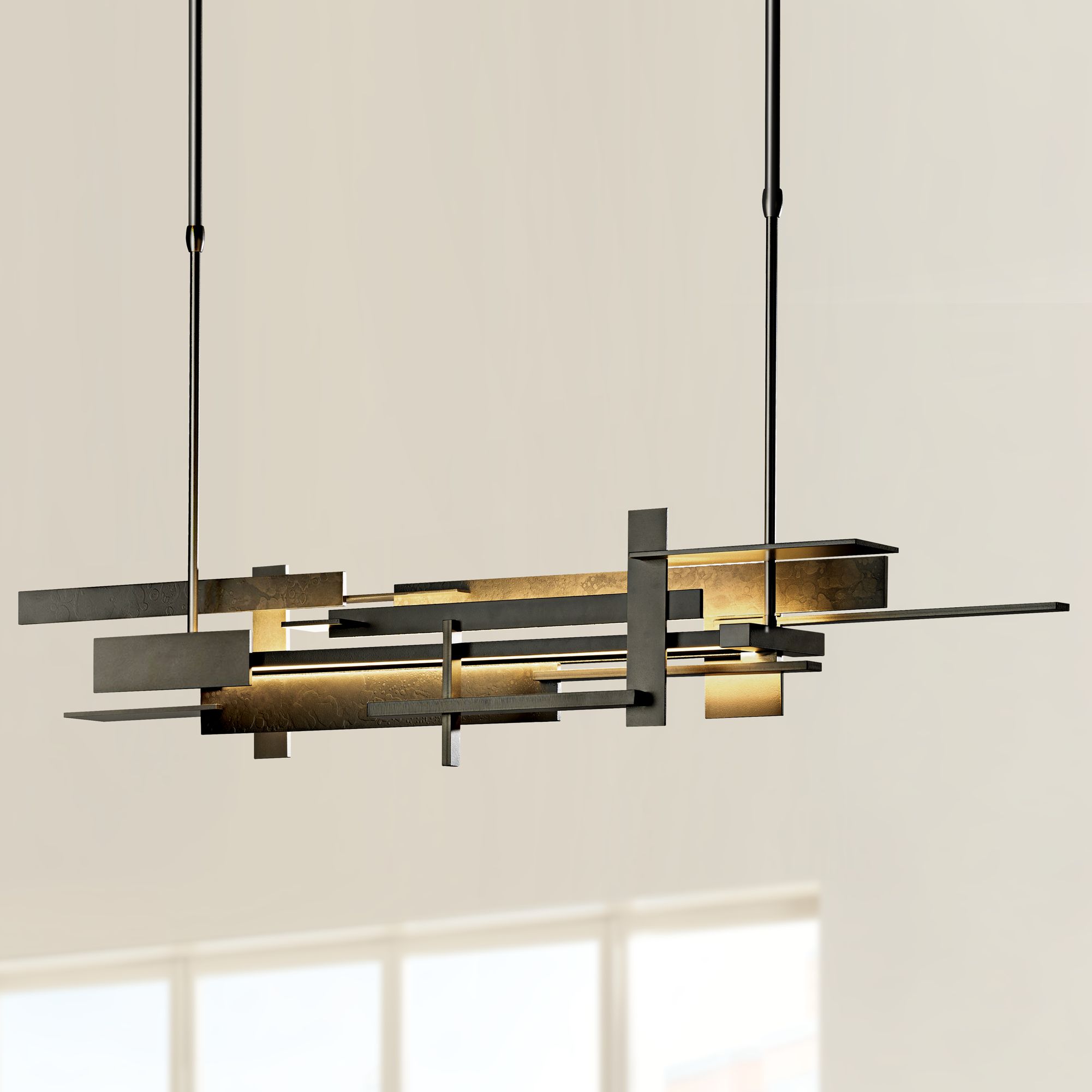 Planar 42 1/2" Wide Smoke LED Modern Kitchen Island Light Chandelier