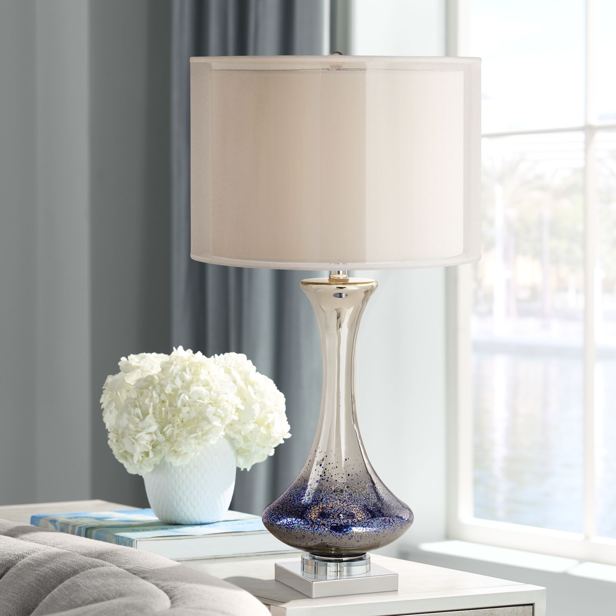 Dinorah Blue Mercury Glass Table Lamp 7Y702 Lamps Plus