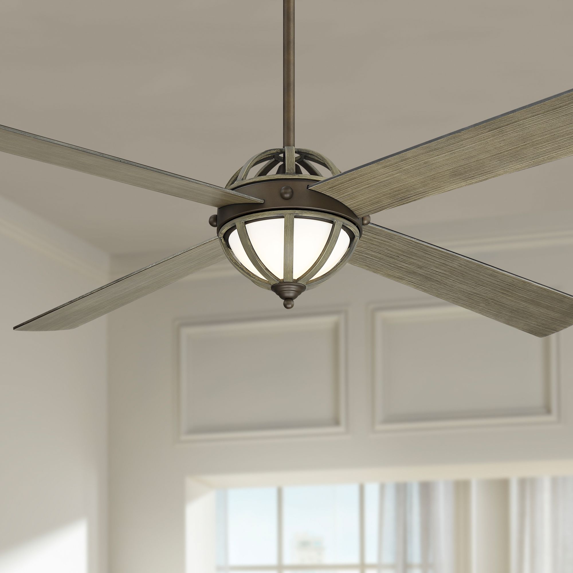 60" Casa Farmhouse Oil Rubbed Bronze Wood LED Ceiling Fan 80T05