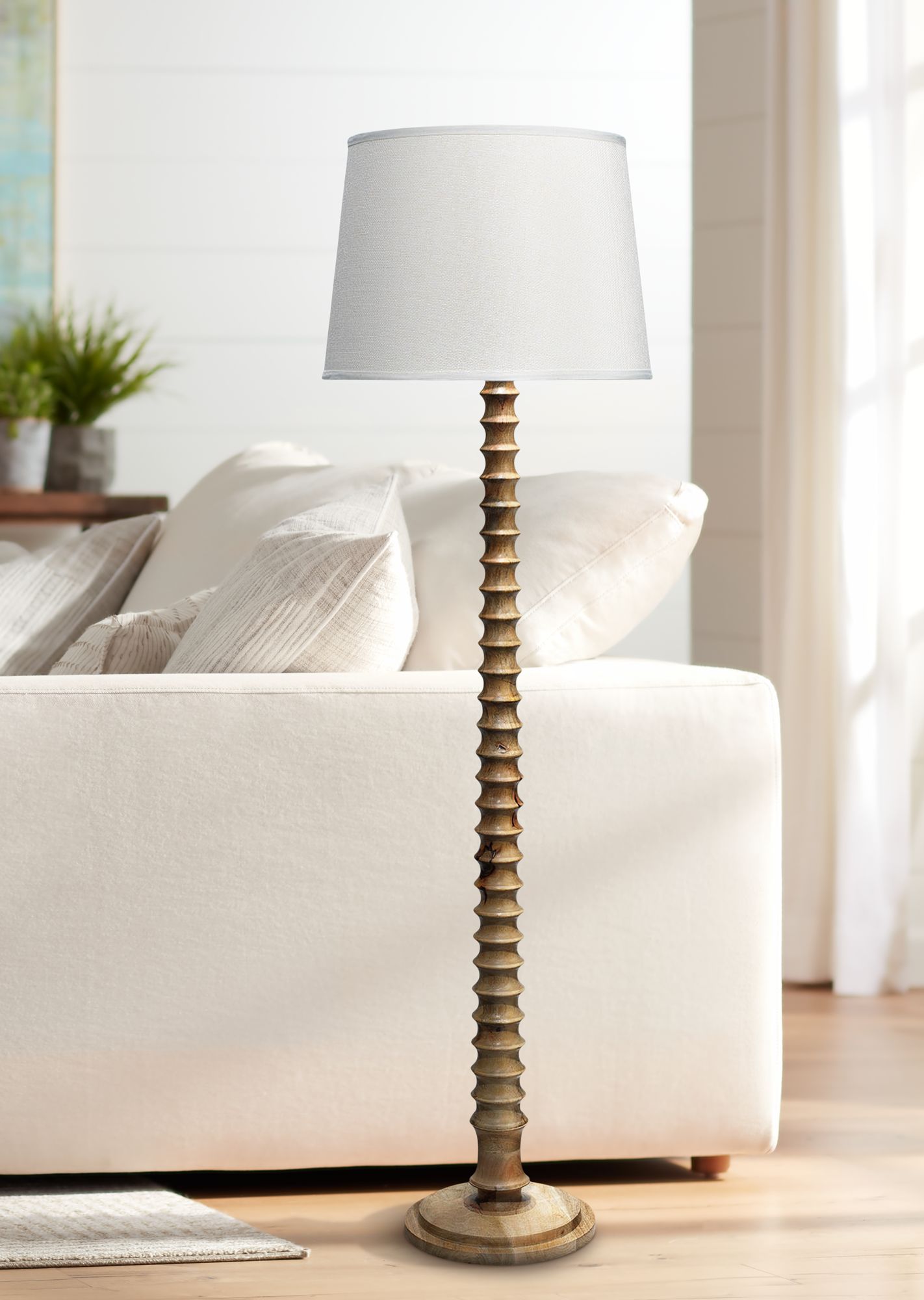 Jamie Young Revolution Mango Wood Column Floor Lamp 82V07 Lamps Plus