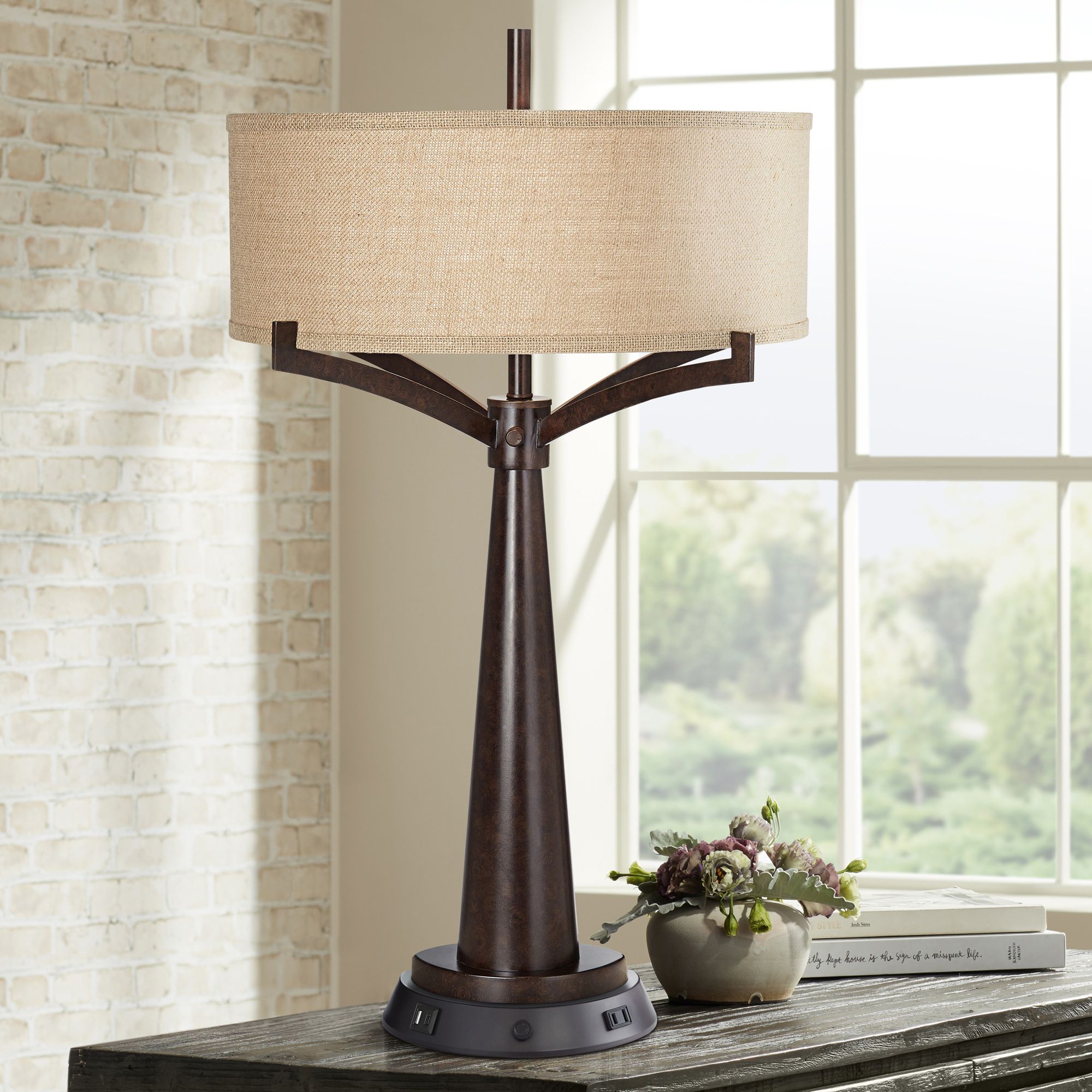Tremont Bronze Table Lamp with Dimmable Workstation Base 83A89