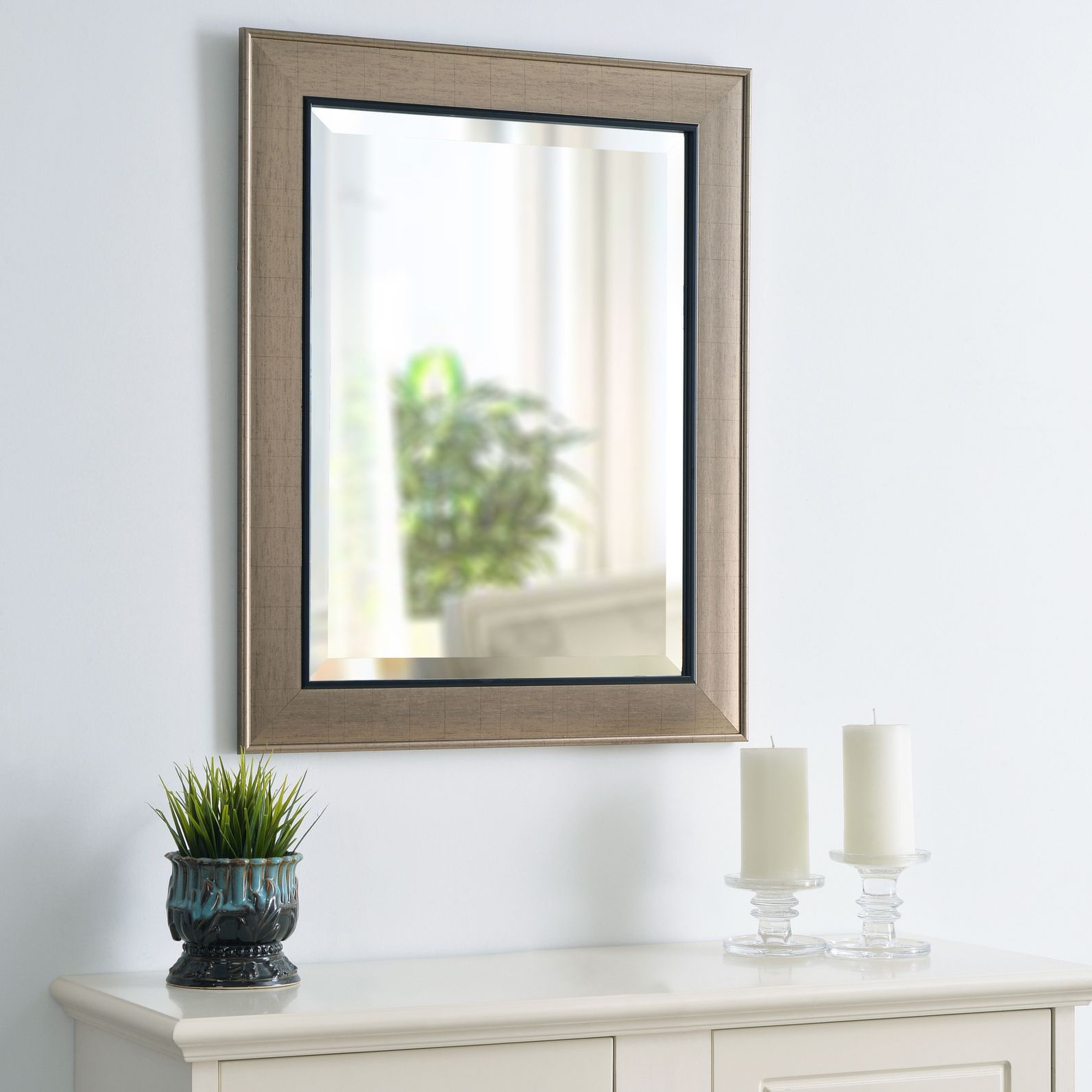 Kenroy Home Ellory Champagne w/ Black 24" x 30" Wall Mirror 83J11