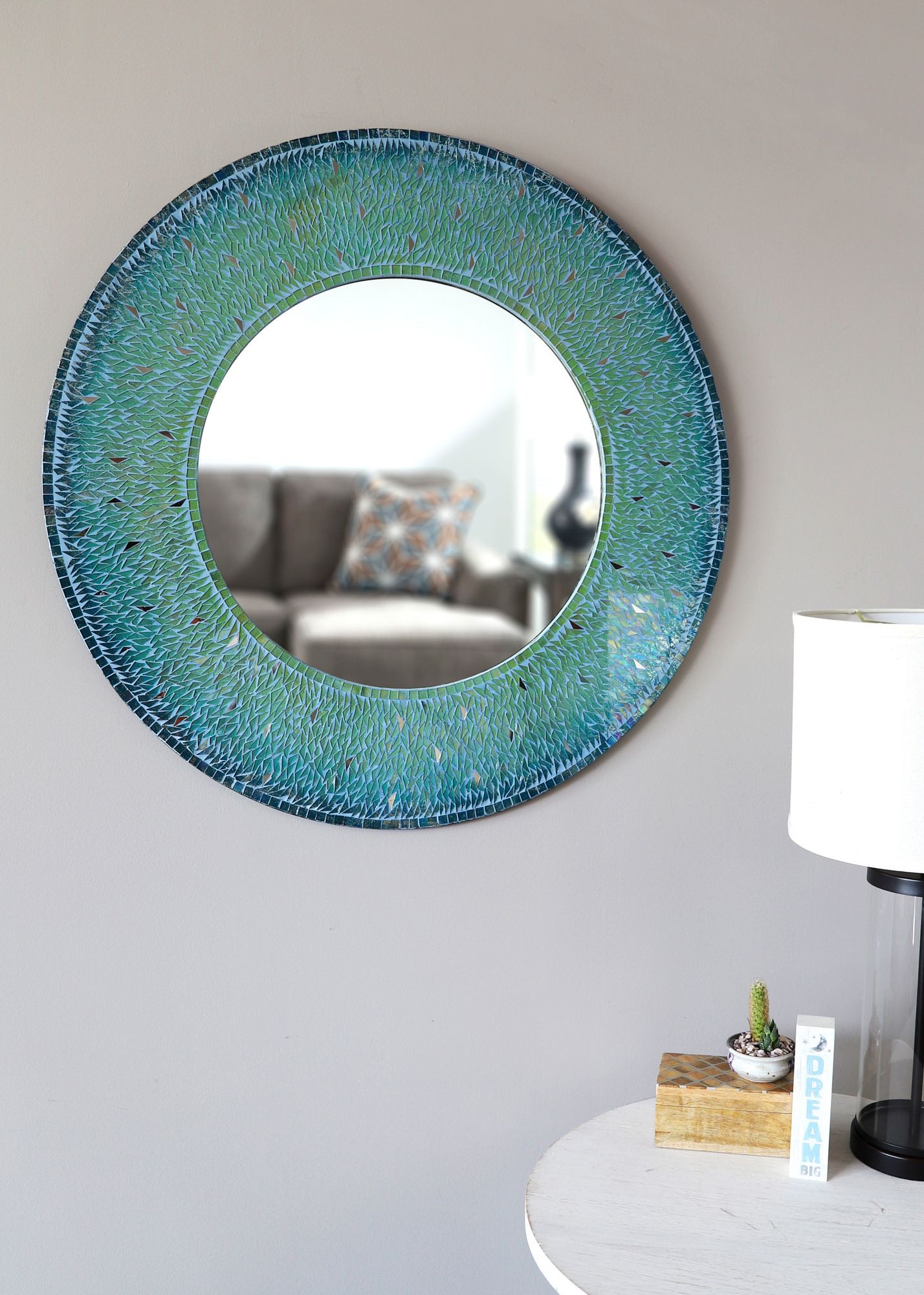 Kenroy Home Seashore Teal 34" Round Wall Mirror 83P97 Lamps Plus