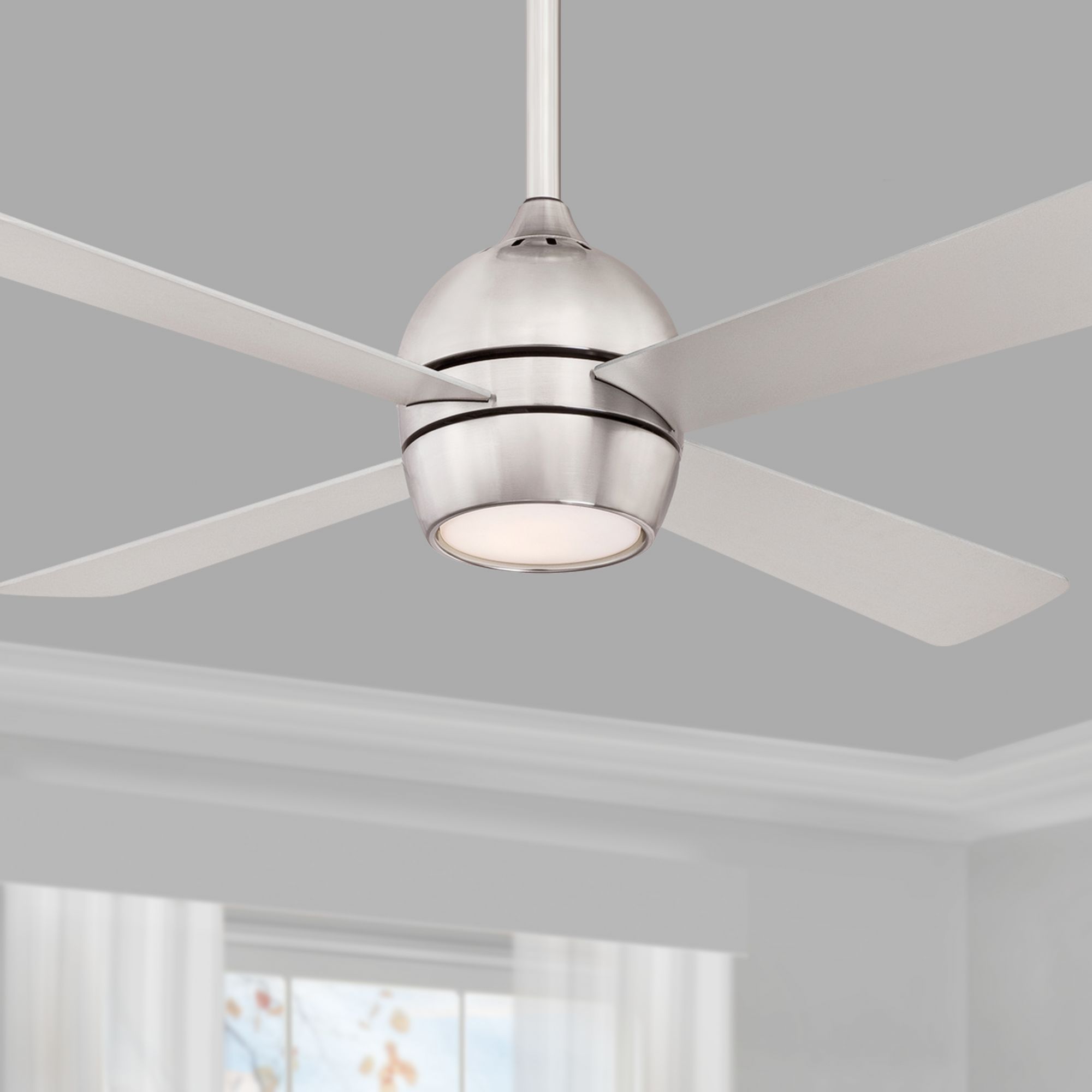 44" Fanimation Kwad Brushed Nickel LED Ceiling Fan - #83T51 | Lamps Plus
