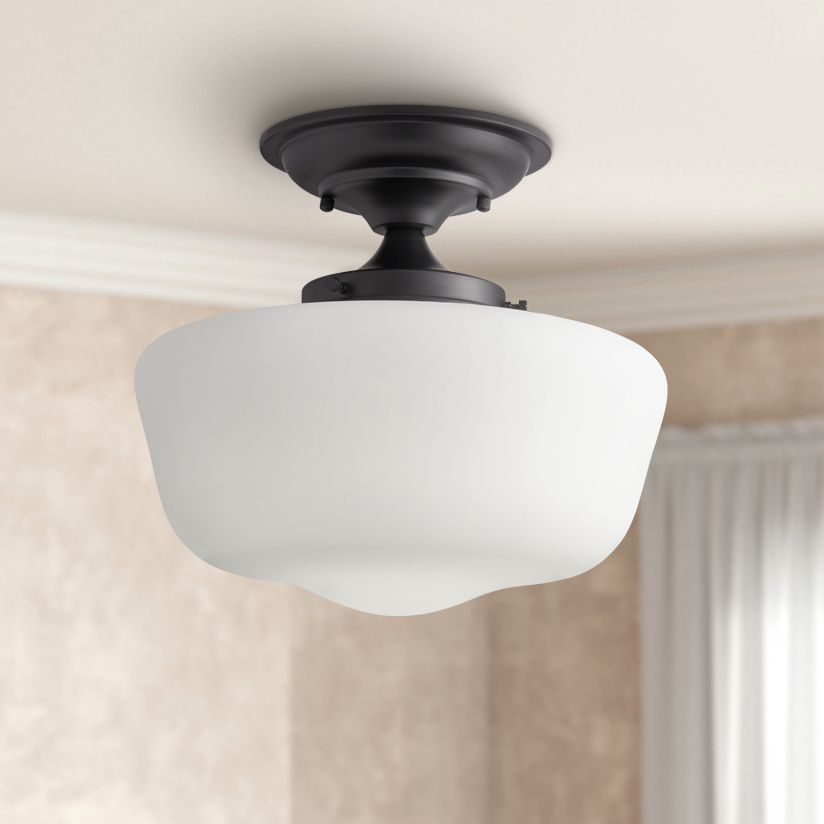 Schoolhouse 12 1/4" Wide Black Finish Floating Ceiling Light 84J11