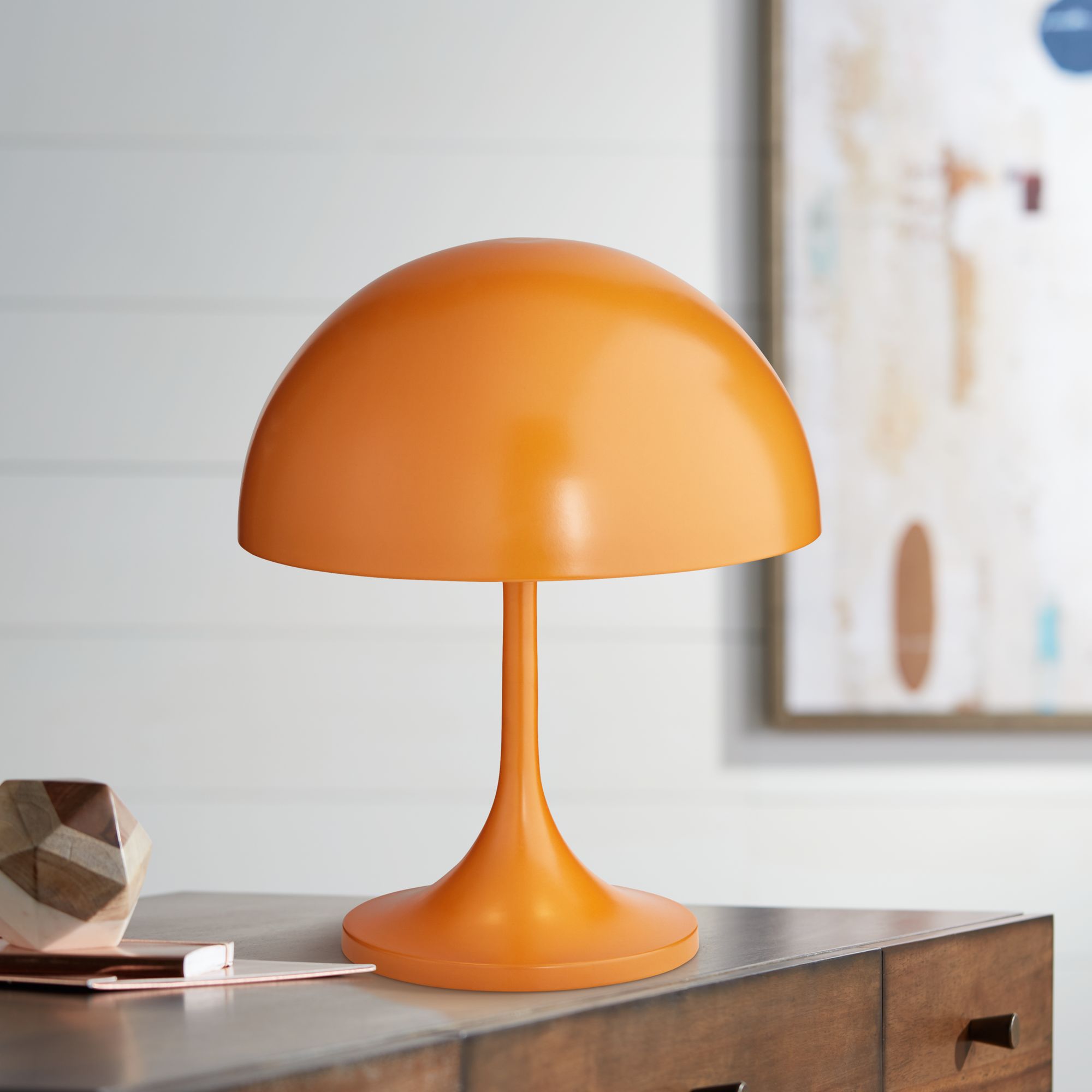 Tangelo 18" High Orange Metal Mushroom Dome Accent Table Lamp 84T64