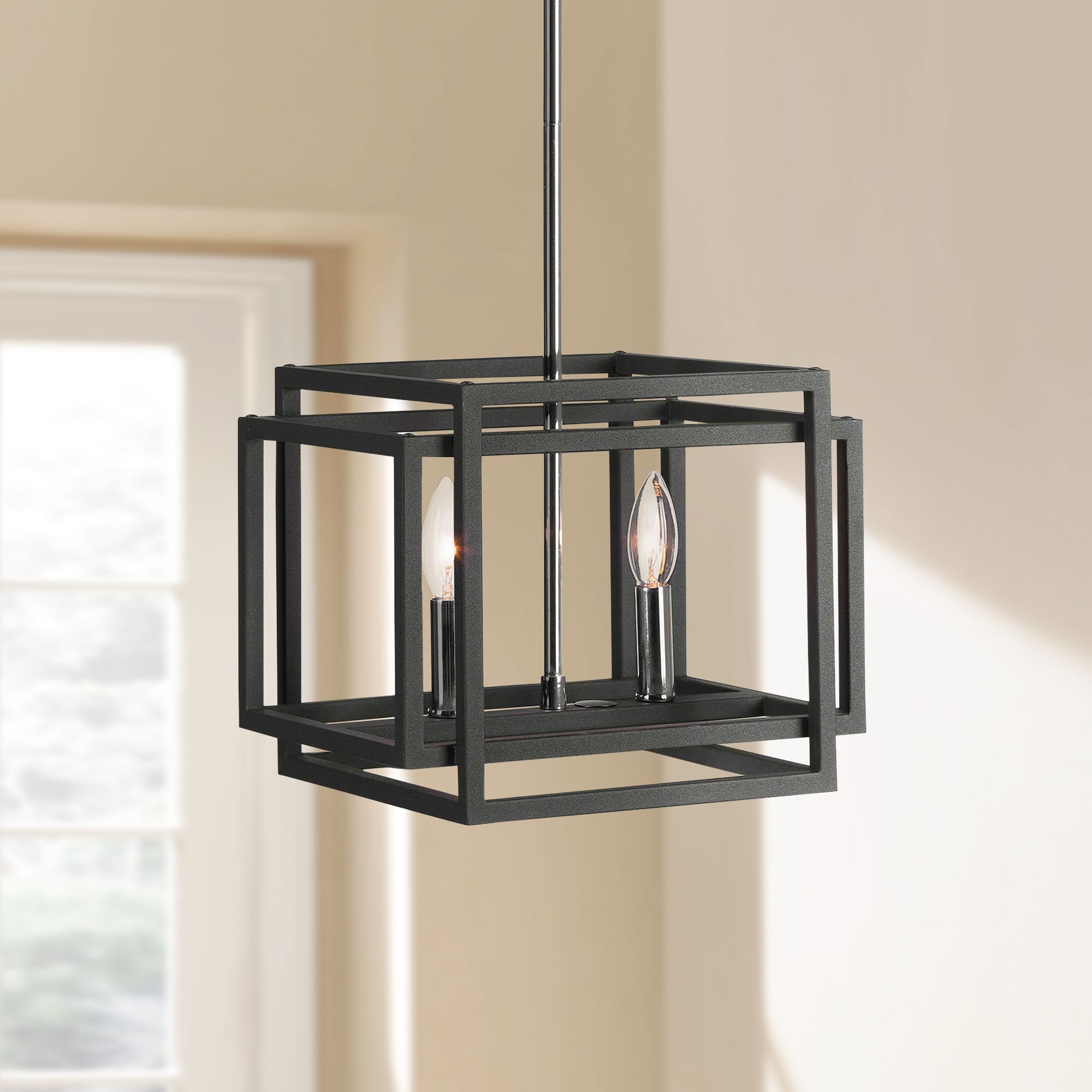Uttermost Quadrangle Black 2Light Mini Pendant Light 84X37 Lamps Plus