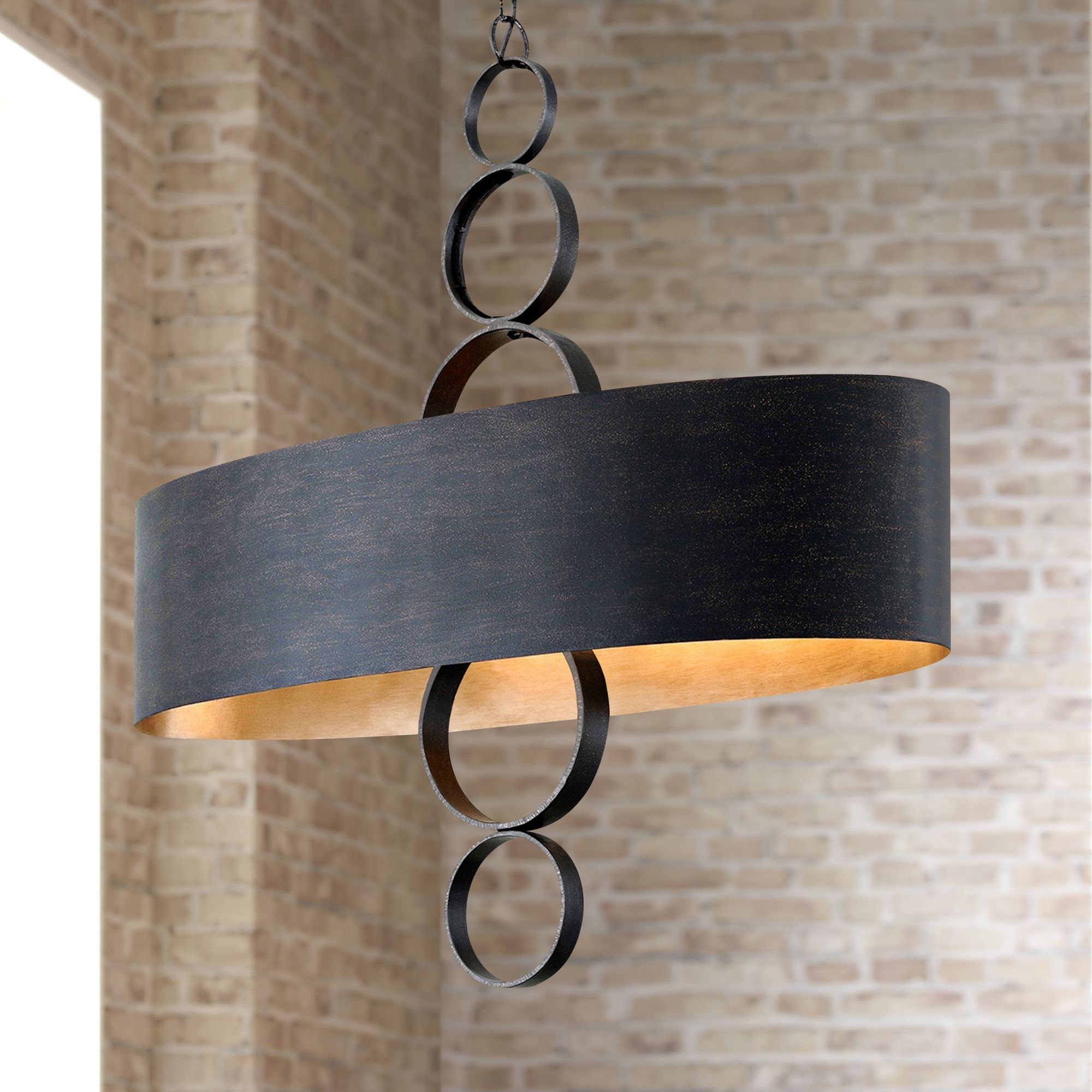 Rivington 50" Wide Charred Copper Island Pendant Light 85K59 Lamps