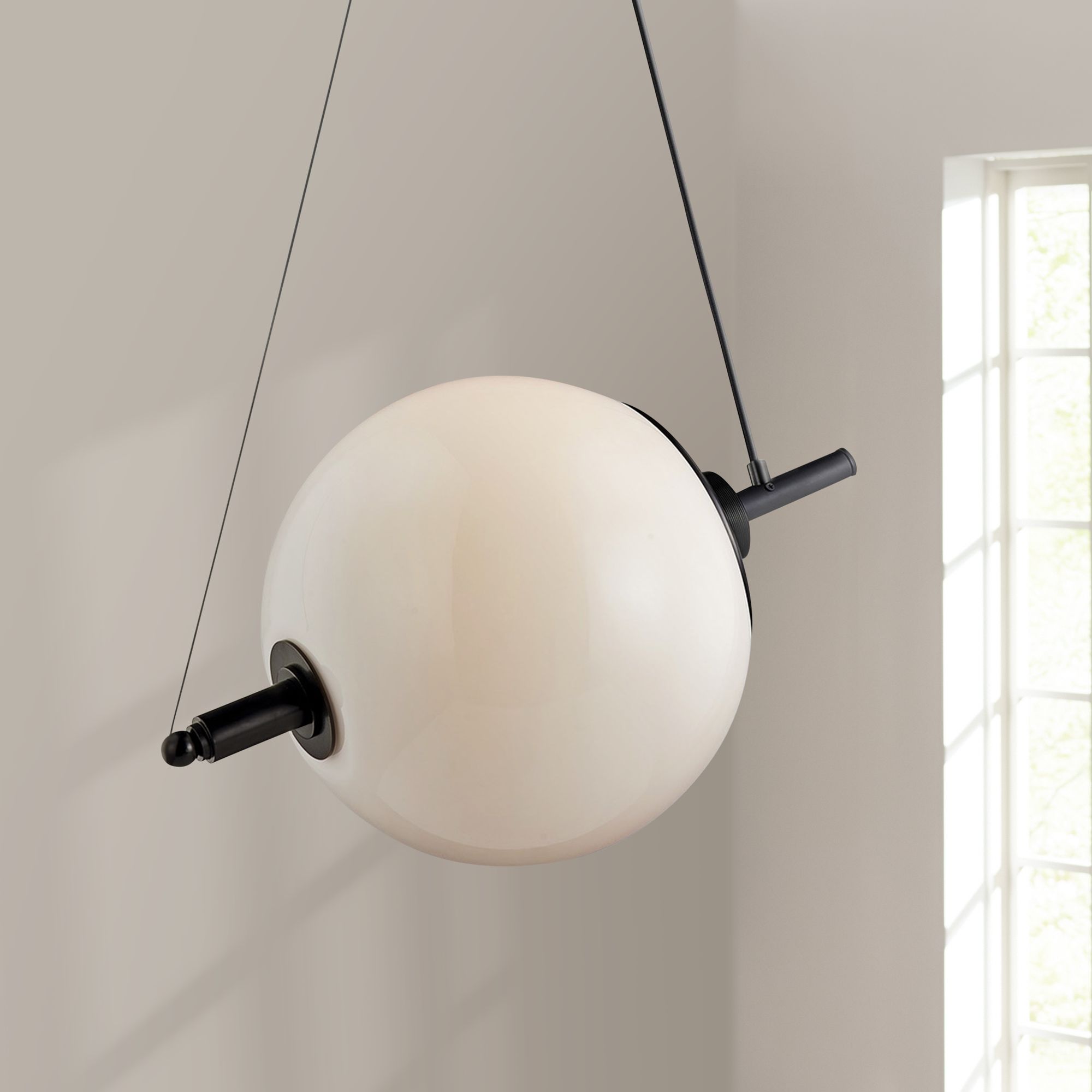 Nova 24 1/4" Wide Anodized Black Globe Pendant Light 85P77 Lamps Plus