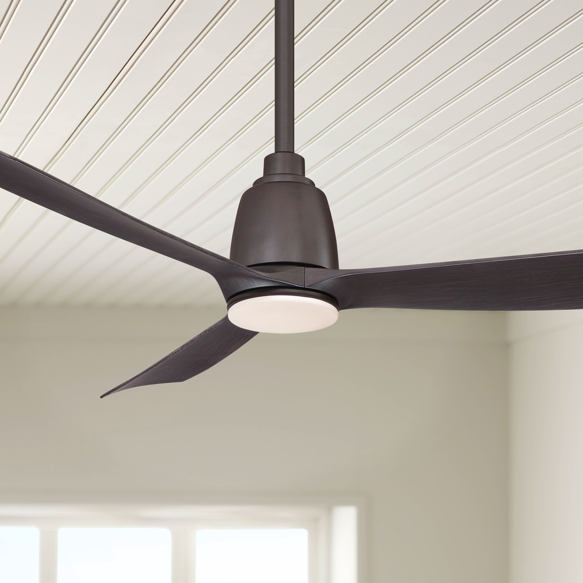 44" Fanimation Kute Dark Bronze Damp LED Ceiling Fan 86M14 Lamps Plus