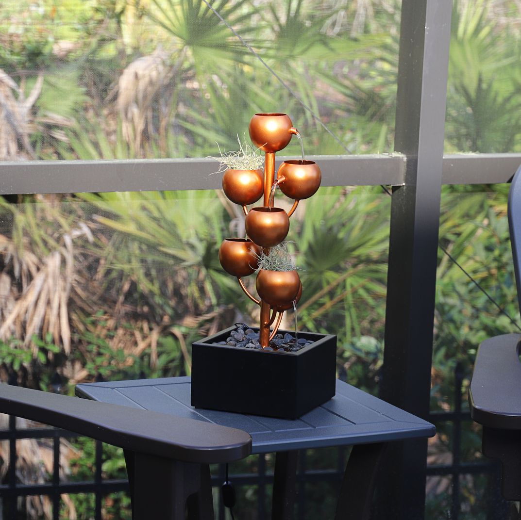 Kenroy Home Hydros 18 1/4"H Matte Copper Tabletop Fountain 877H0